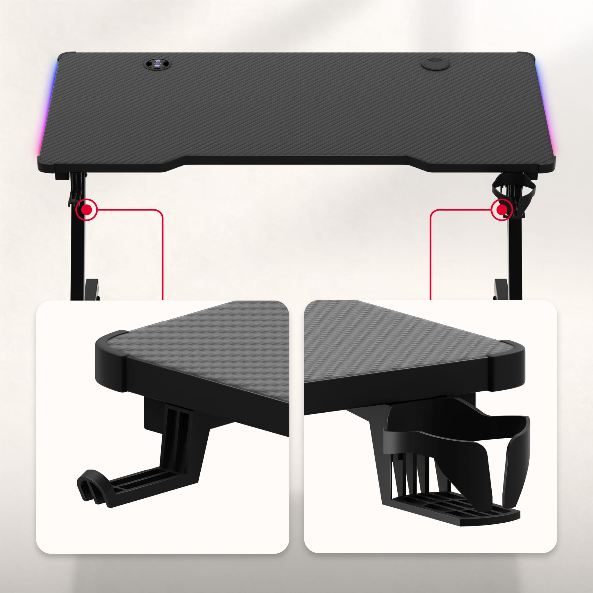 Biurko Gamingowe Huzaro Hero 2.5 RGB LED 120 cm