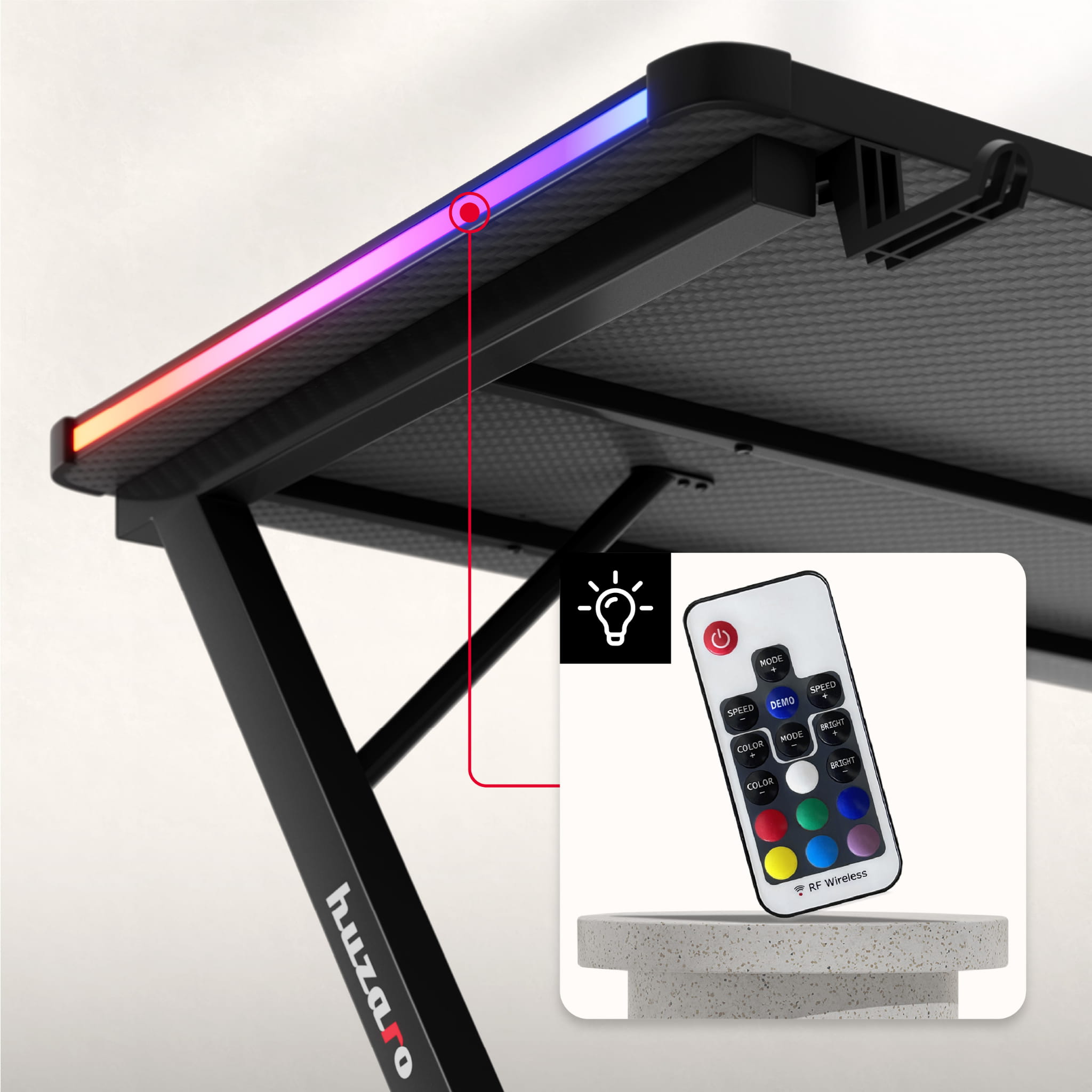 Huzaro Hero 2.5 RGB LED Gaming Desk 120 cm