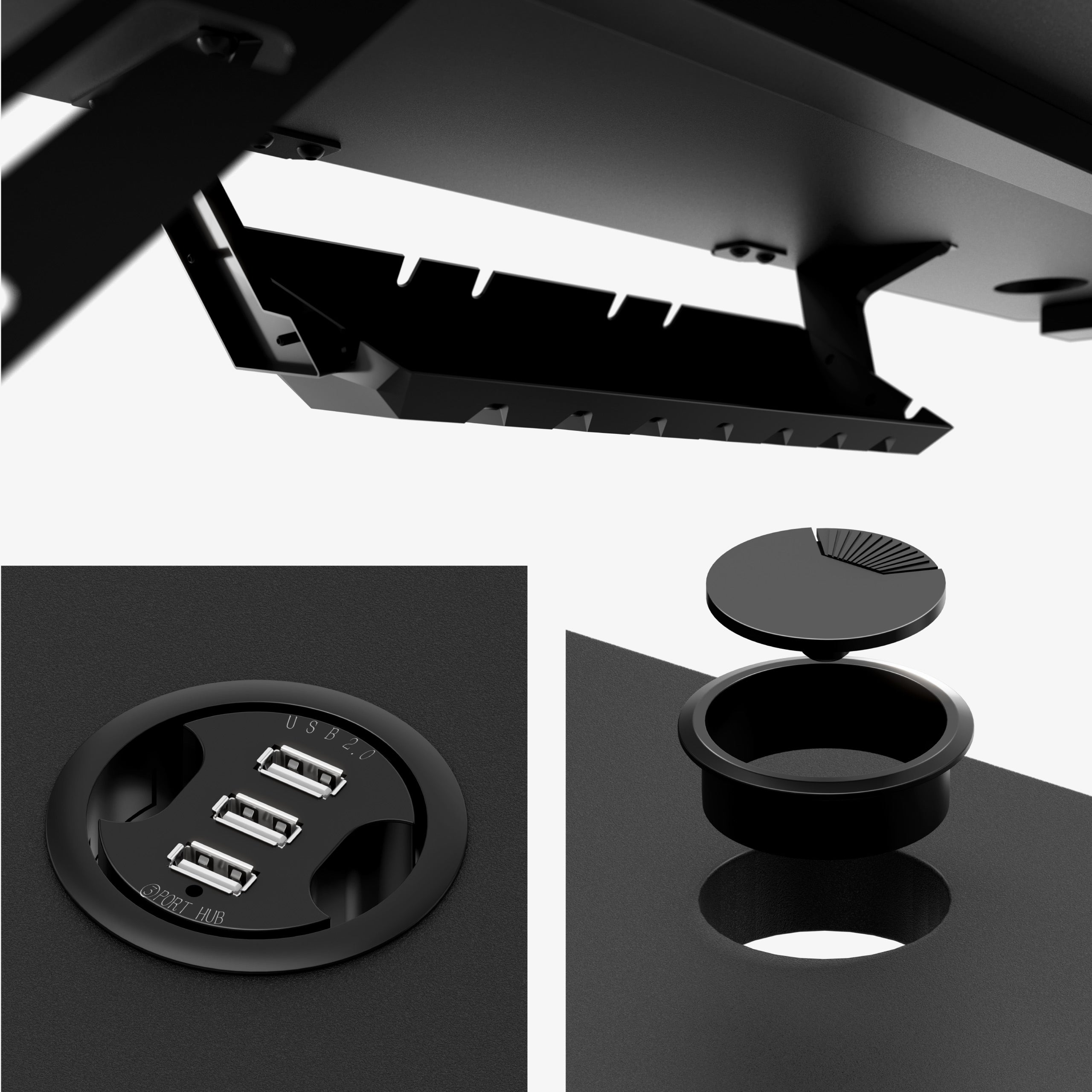 Biurko komputerowe z półką Mark Adler Leader 5.1 Black  115 cm