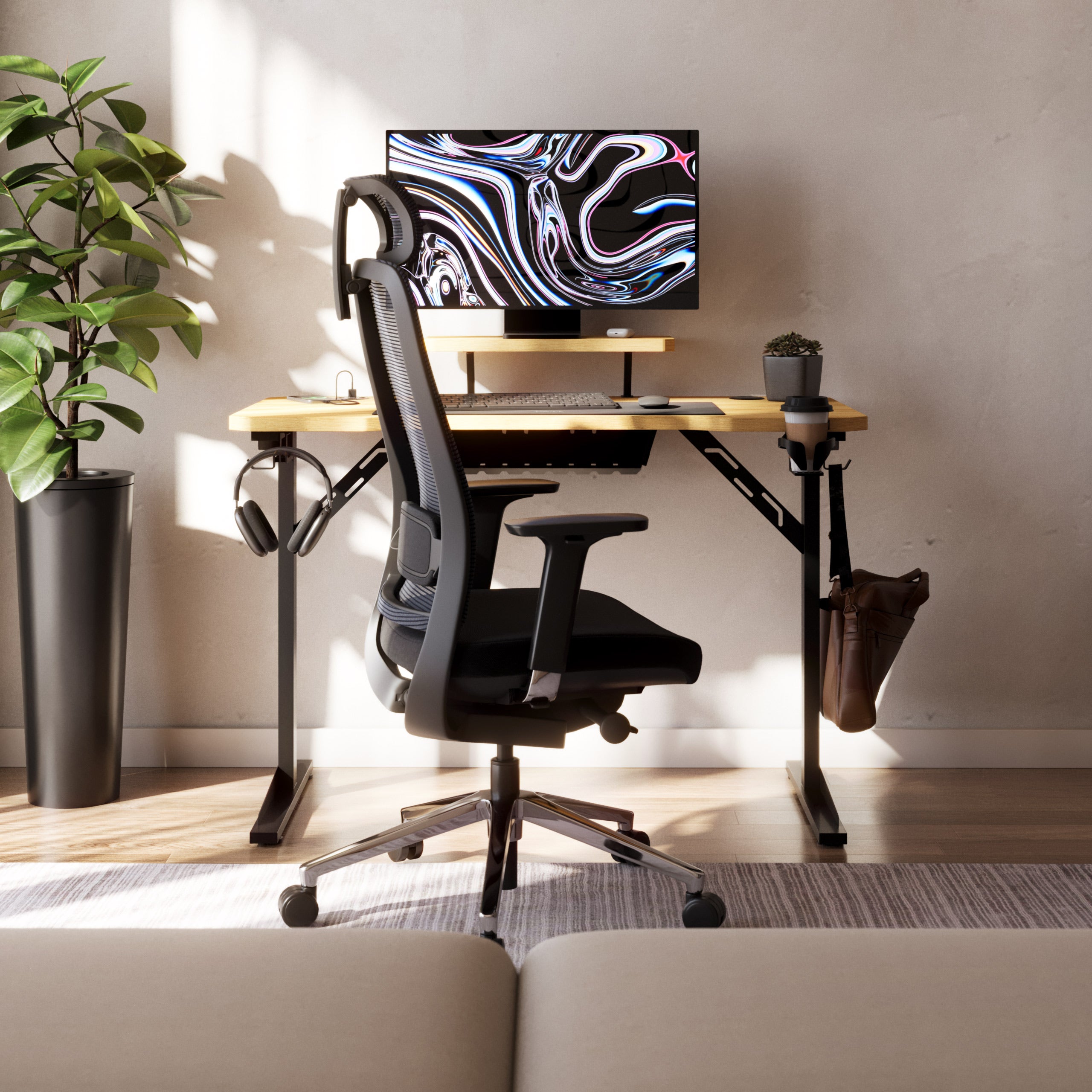 Biurko komputerowe z półką Mark Adler Leader 5.1 Oak  115 cm