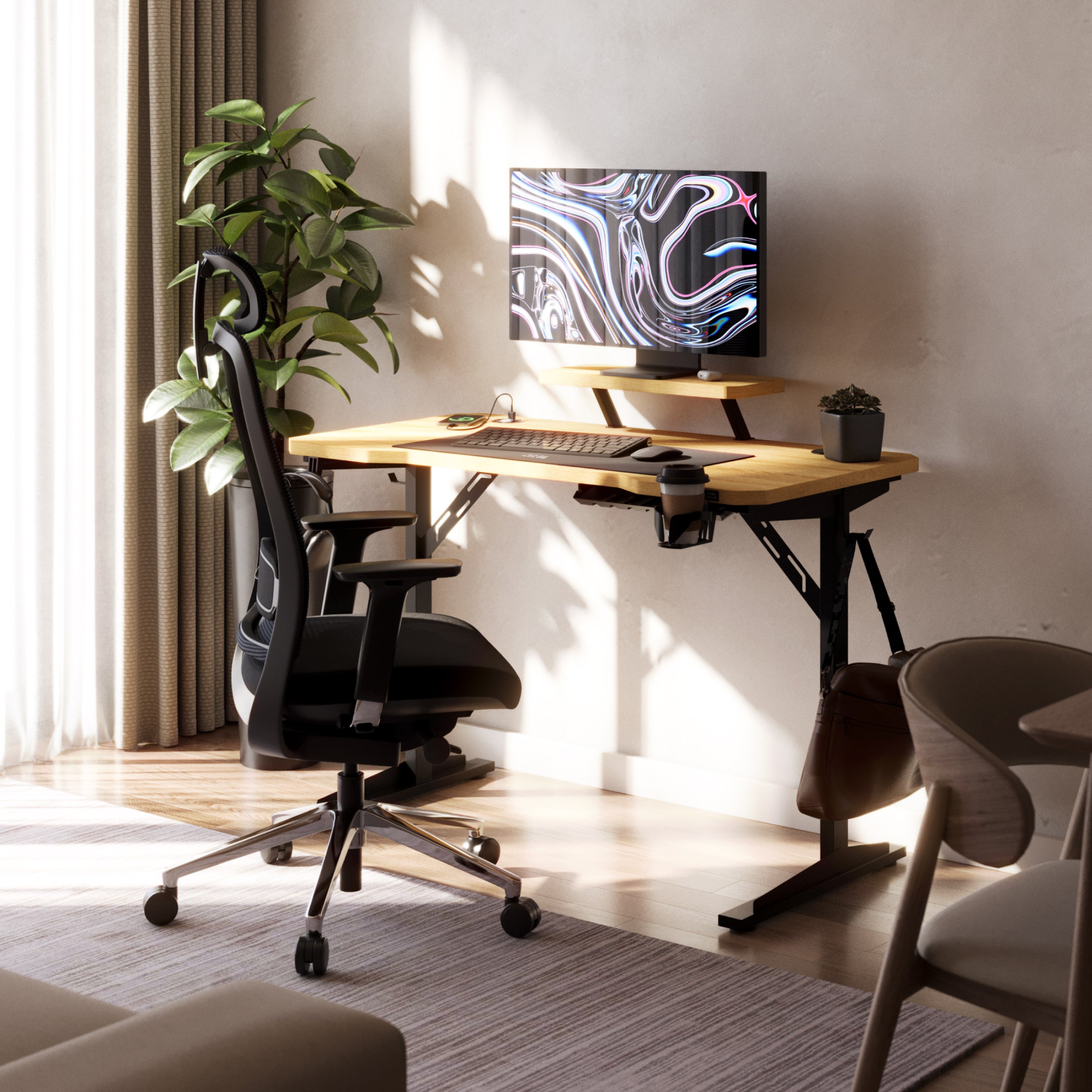 Biurko komputerowe z półką Mark Adler Leader 5.1 Oak  115 cm