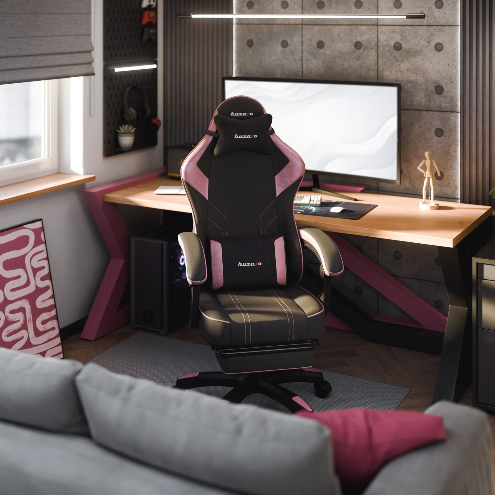 Fotel gamingowy Huzaro Force 3.7 Pink OUTLET