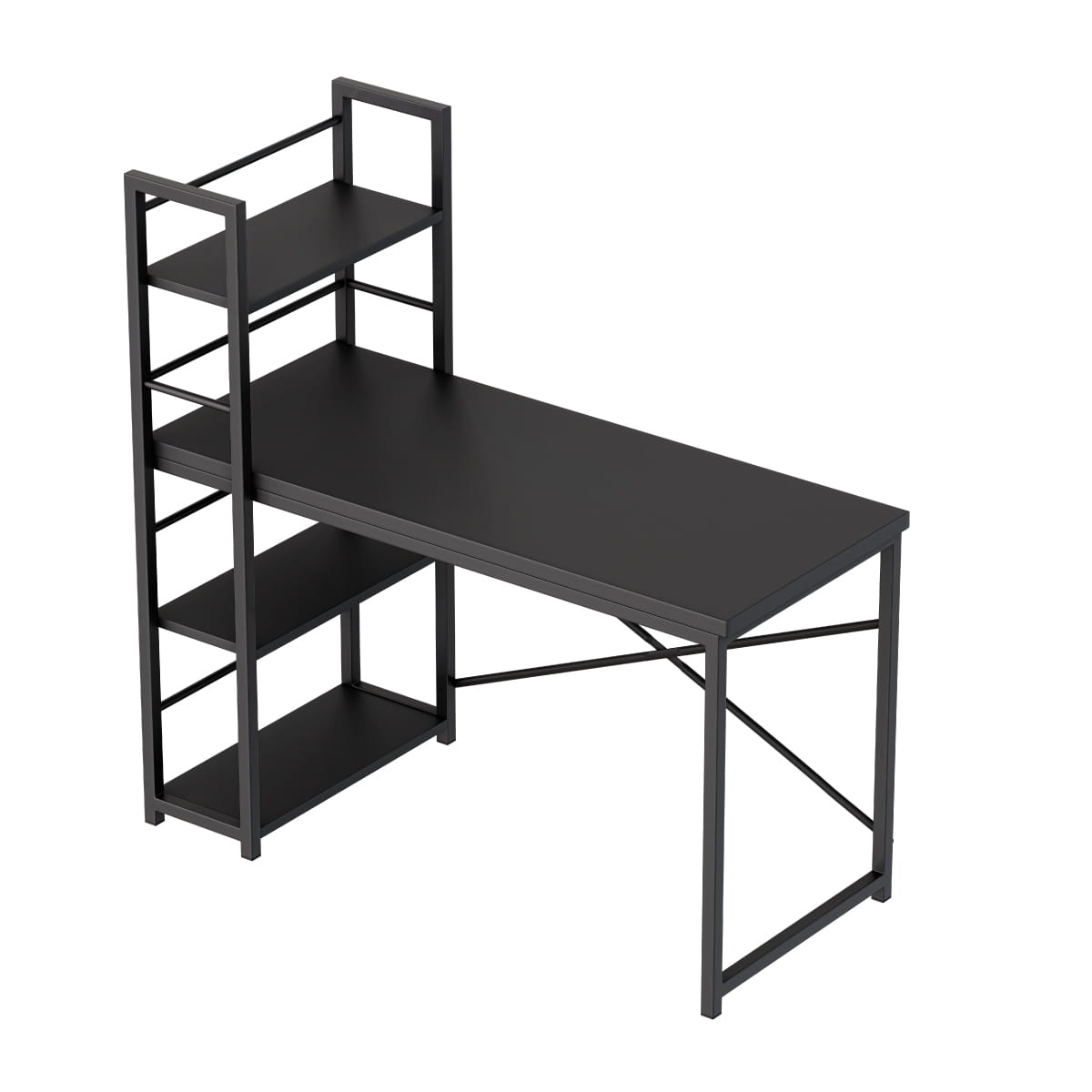 Biurko z półkami Mark Adler Leader 4.0 Black 120 cm OUTLET