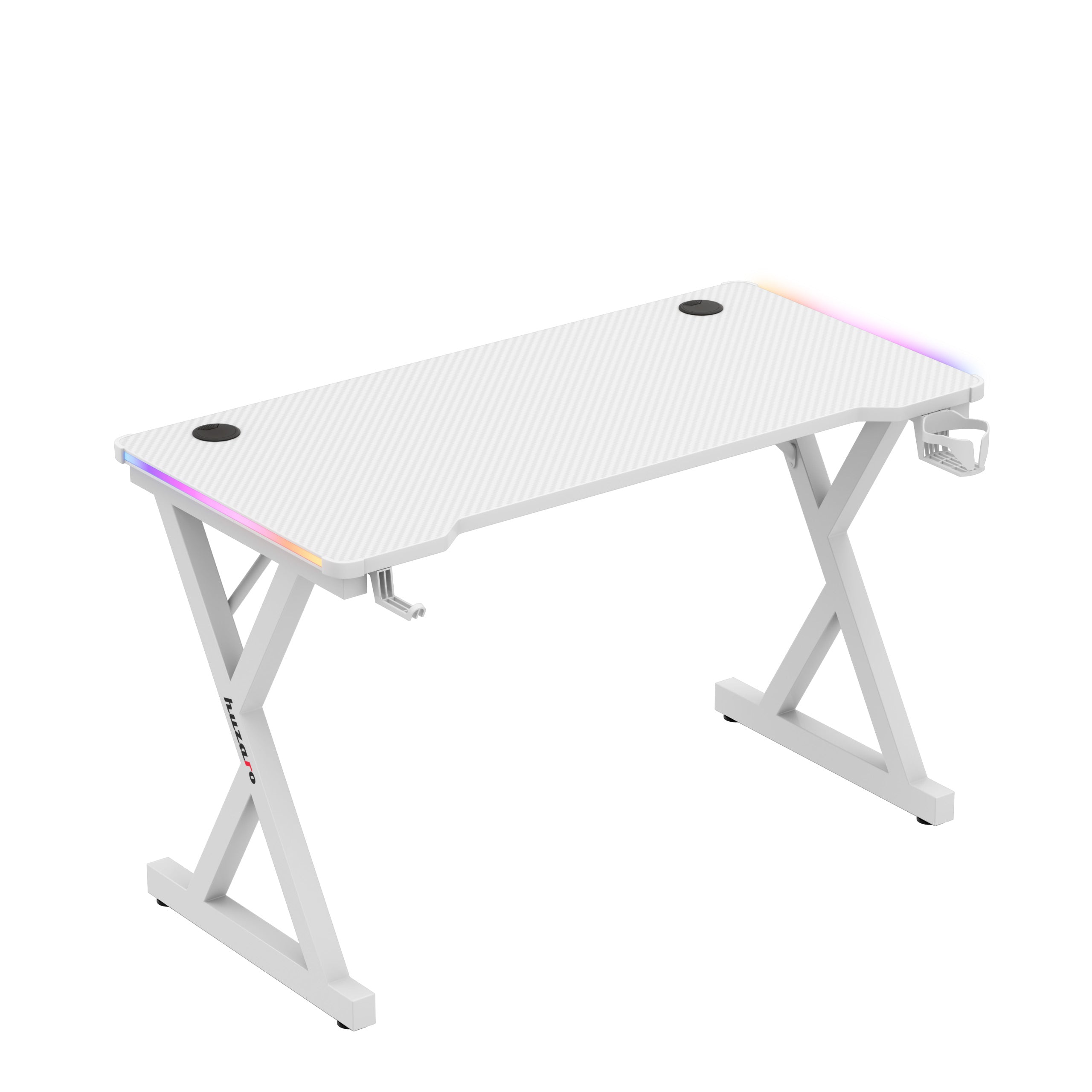Biurko gamingowe LED Huzaro Hero 2.3 RGB White 120 cm