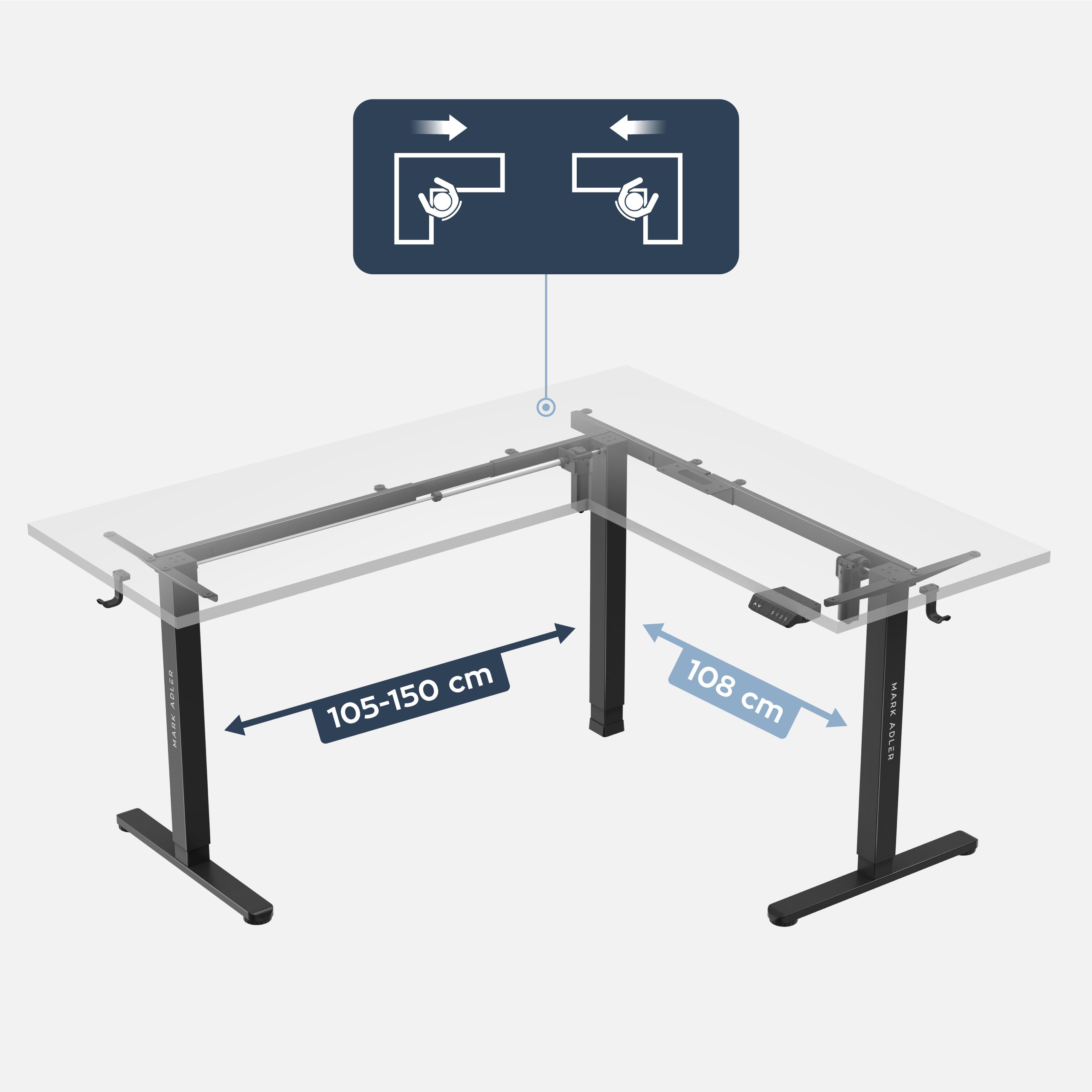 Dwusilnikowy elektryczny stelaż biurka Mark Adler Xeno 7.6
