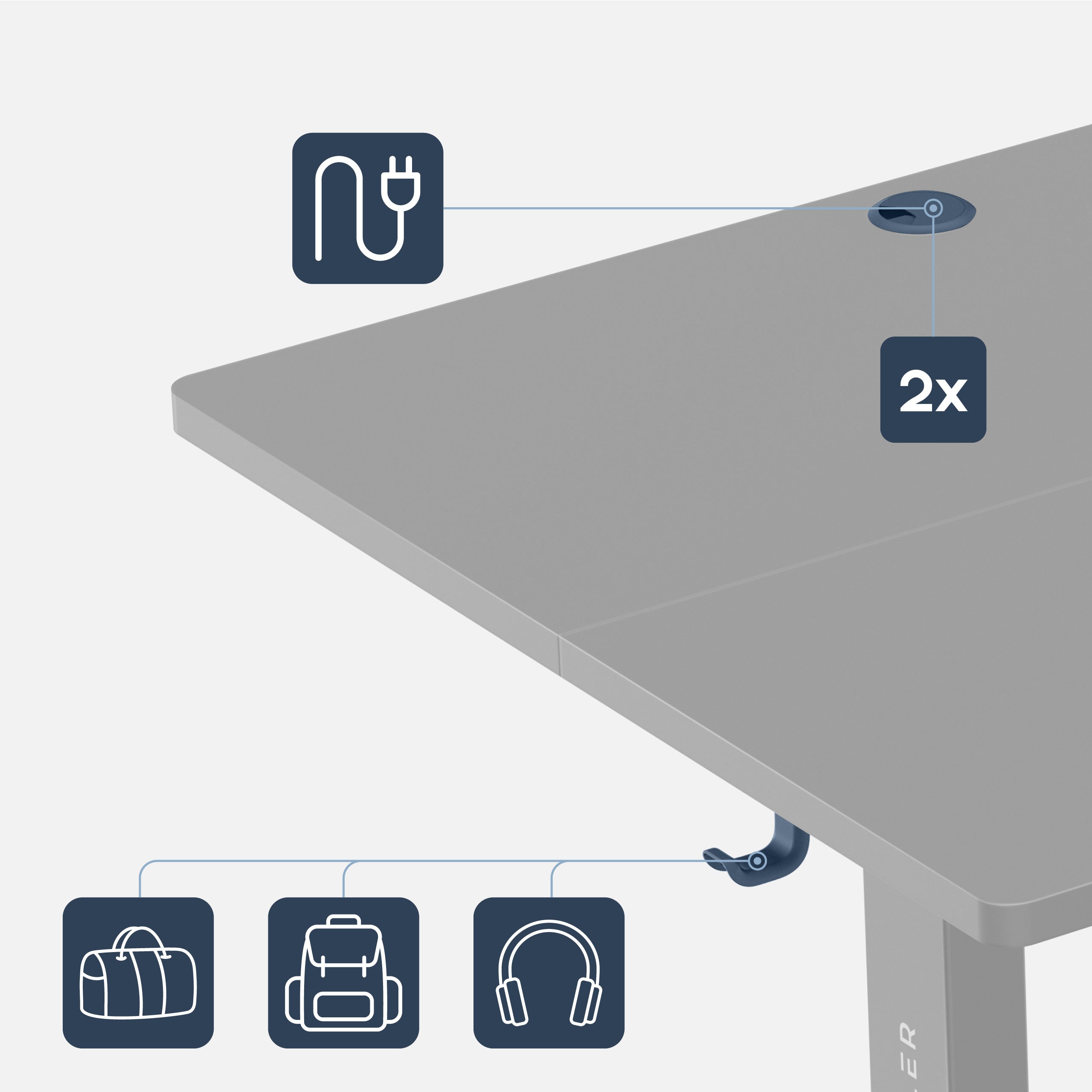 Biurko elektryczne Mark Adler Leader 7.6 Black 160 cm