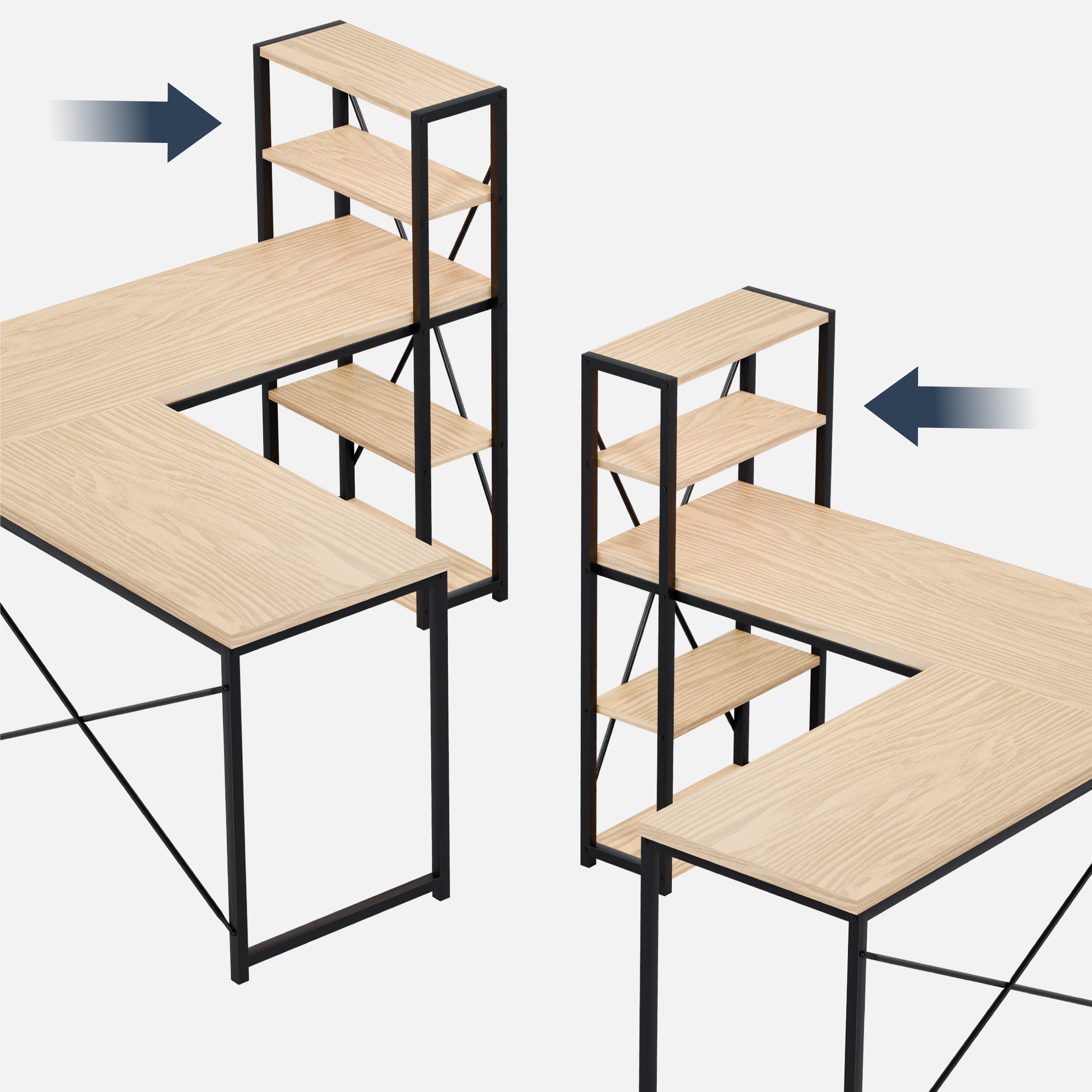 Biurko narożne z półkami Mark Adler Leader 5.9 Craft 145 cm