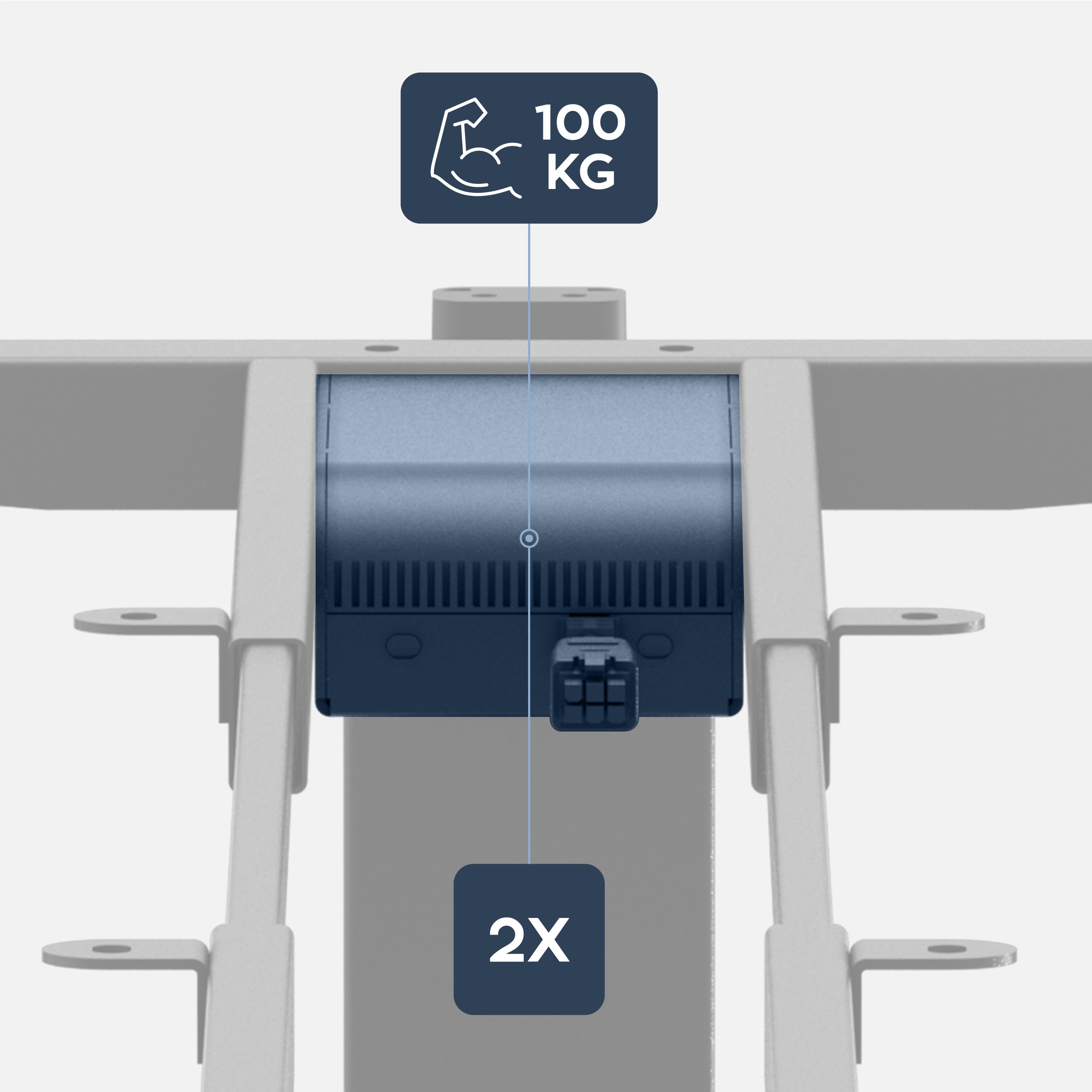 Dwusilnikowy elektryczny stelaż biurka Mark Adler Xeno 4.5 White