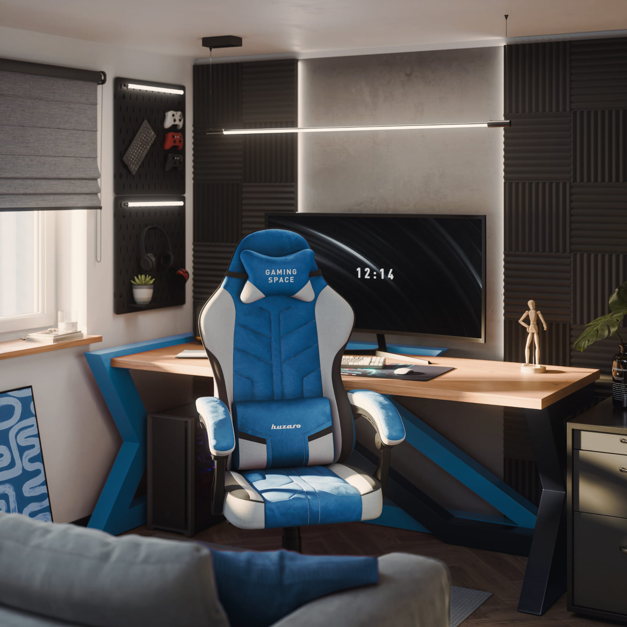 Fotel gamingowy welurowy Huzaro Force 2.7 Blue OUTLET