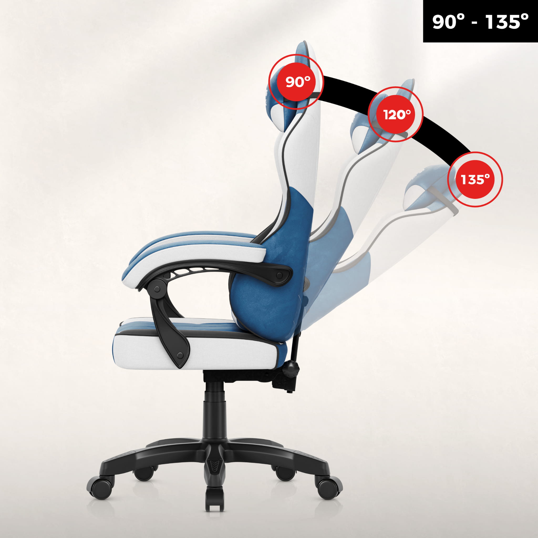 Fotel gamingowy welurowy Huzaro Force 2.7 Blue OUTLET
