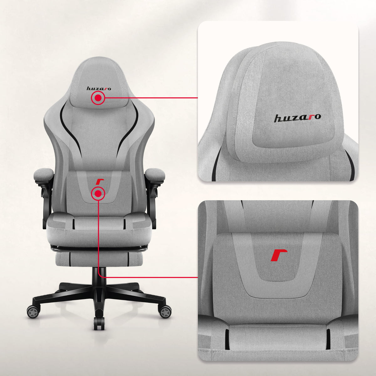 Fotel gamingowy Huzaro Force 4.6 Grey OUTLET