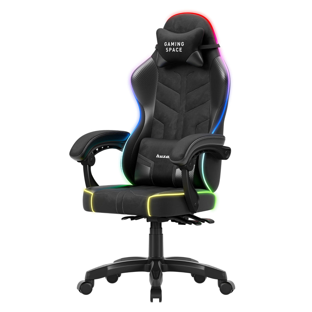 Fotel gamingowy welurowy Huzaro Force 2.7 RGB Black OUTLET