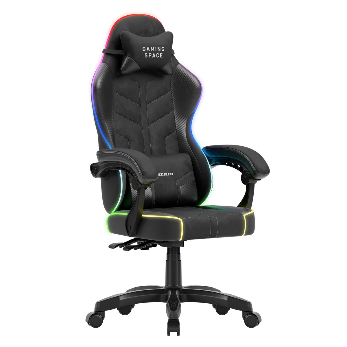 Fotel gamingowy welurowy Huzaro Force 2.7 RGB Black OUTLET