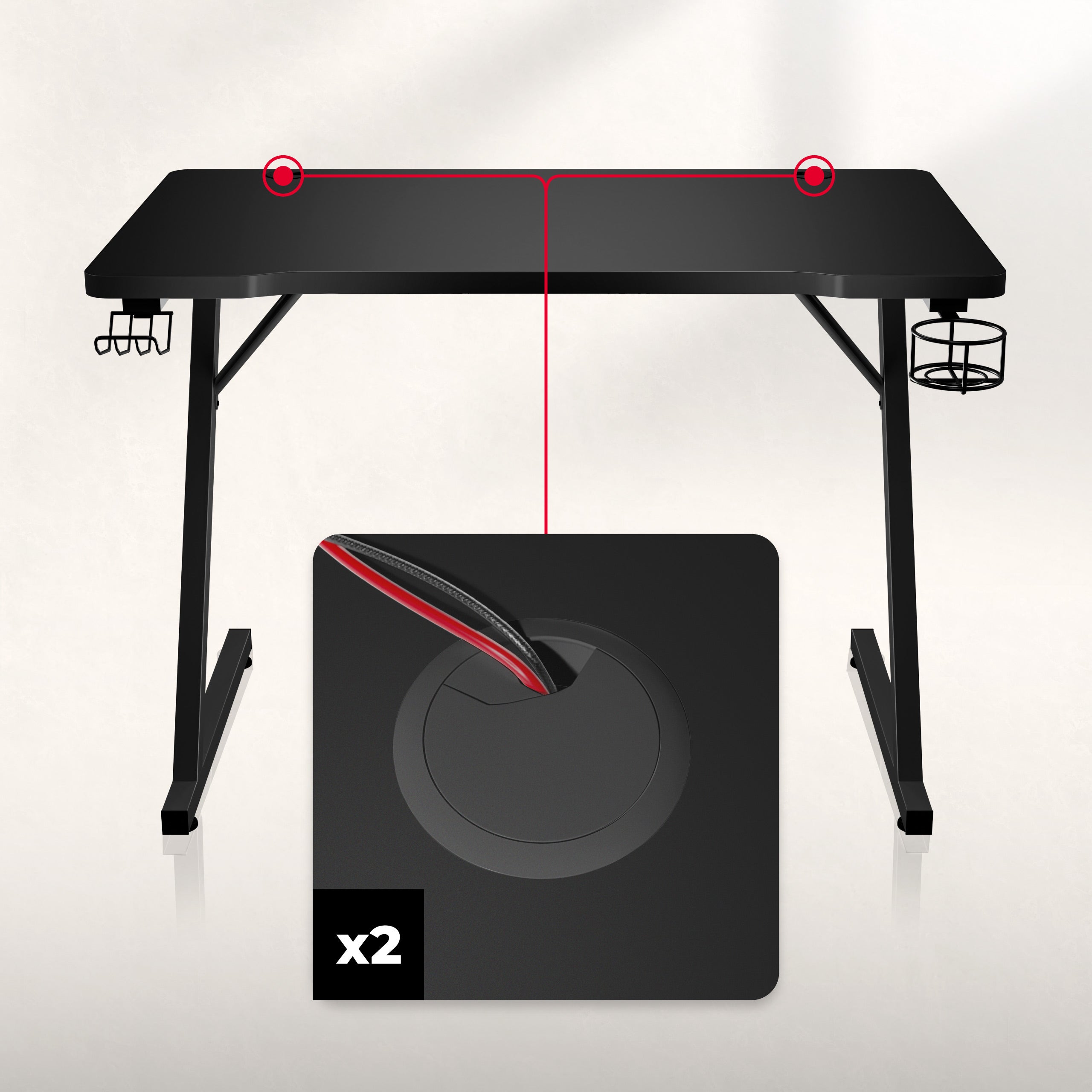 Biurko Gamingowe Huzaro Hero 1.8 Black 100 cm