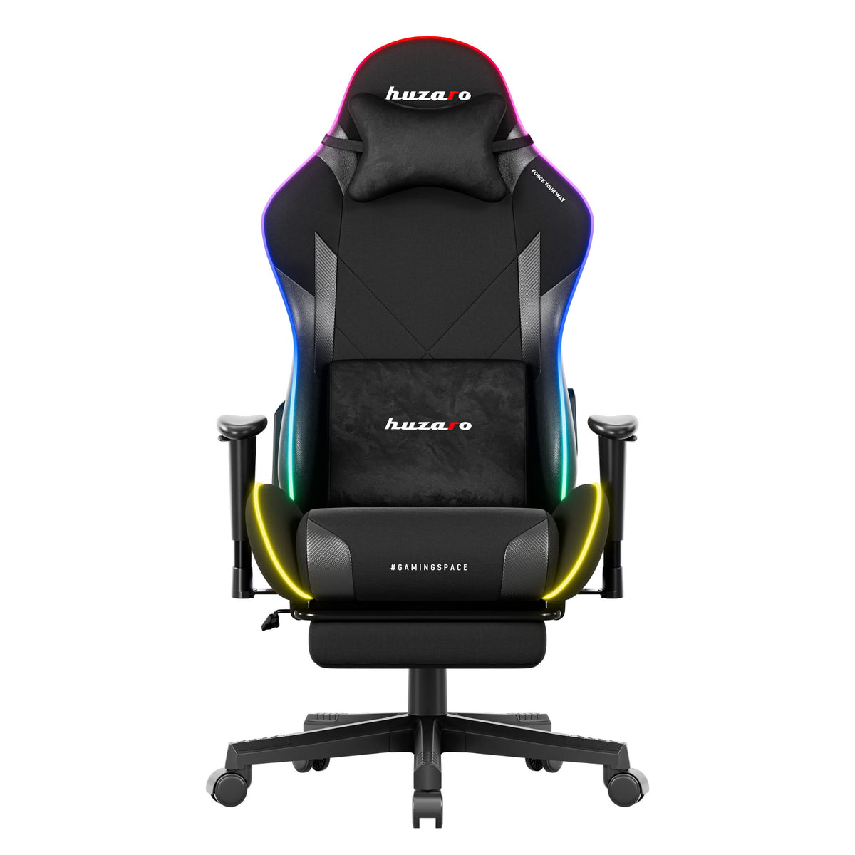 Fotel gamingowy LED Huzaro Force 5.7 Black RGB OUTLET