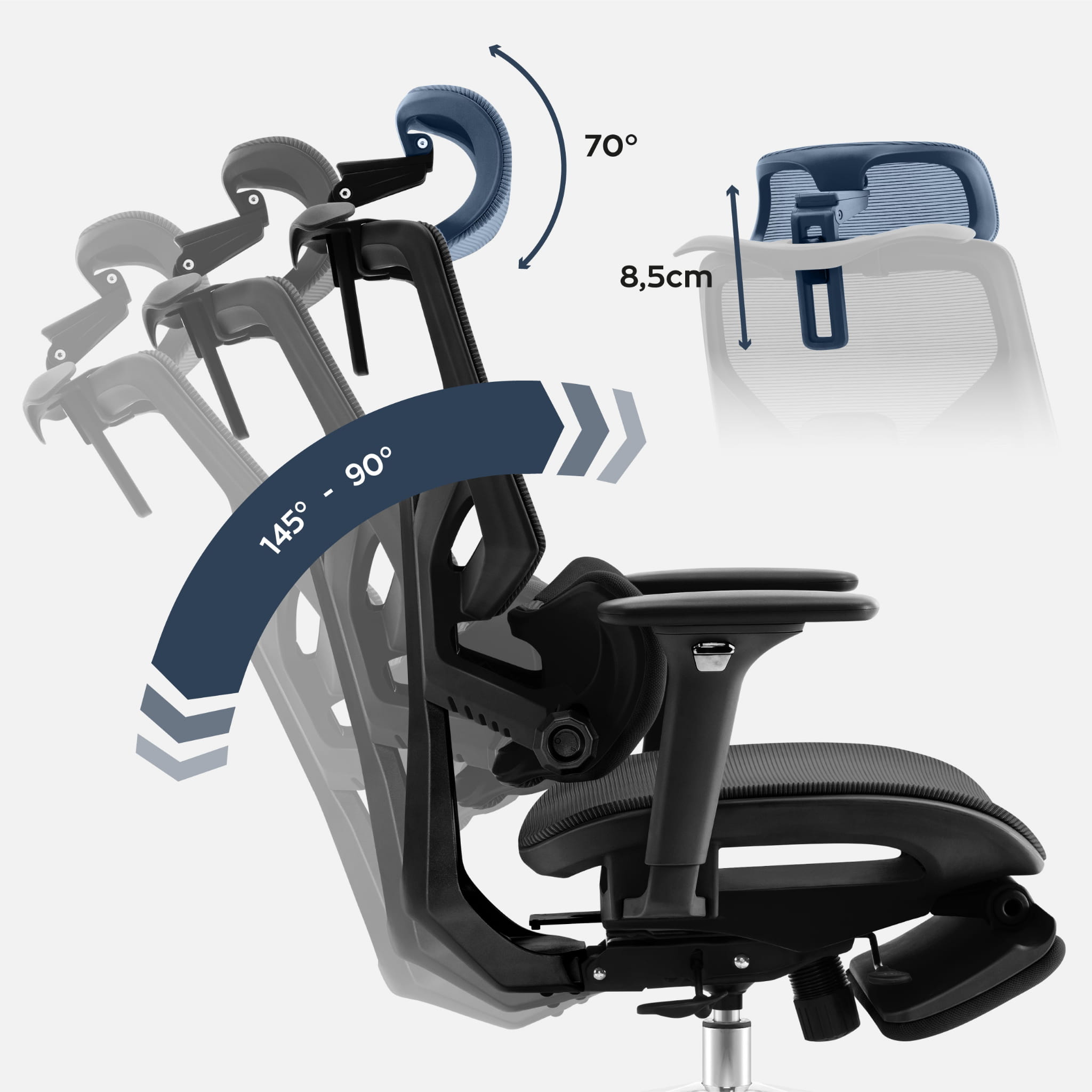 Fotel ergonomiczny Mark Adler Expert 8.7 Black Mesh OUTLET