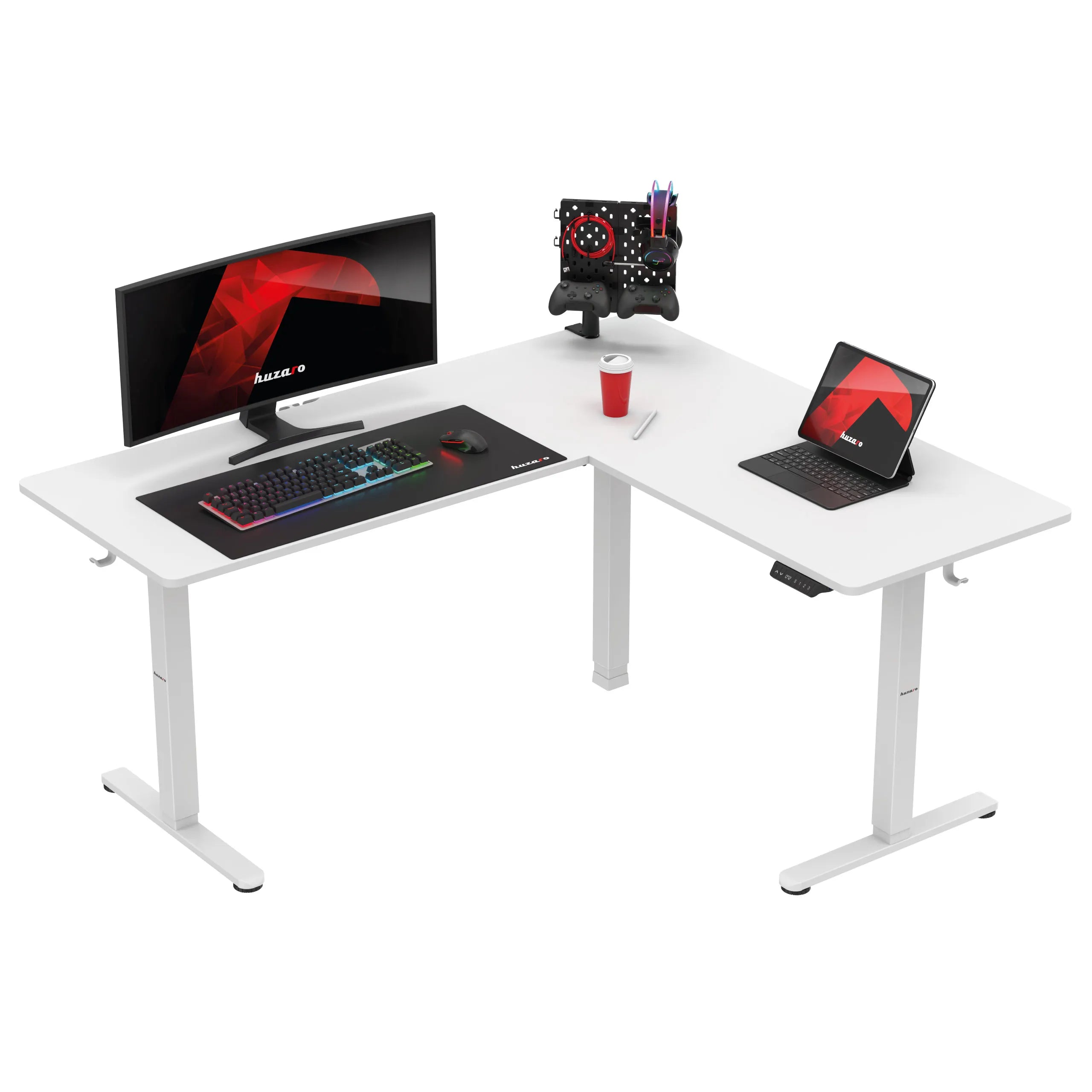 Biurko narożne elektryczne Huzaro Hero 9.5 White 160 cm OUTLET