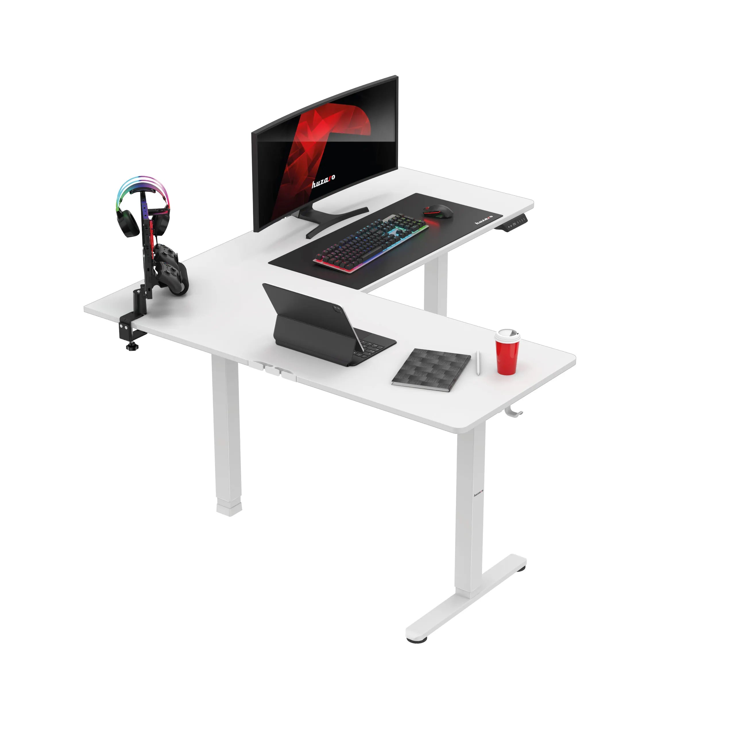 Biurko narożne elektryczne Huzaro Hero 9.5 White 160 cm OUTLET