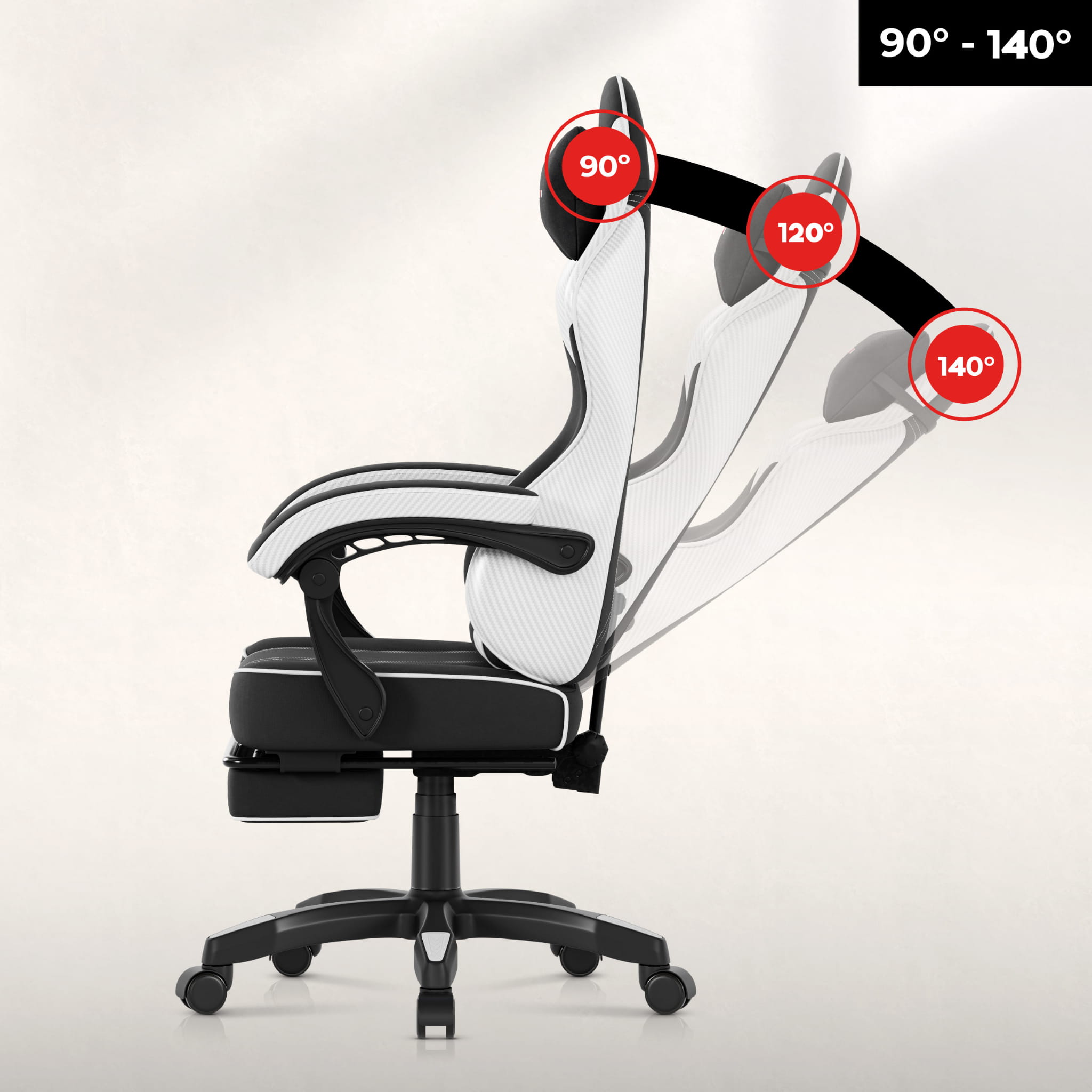 Fotel gamingowy Huzaro Force 3.7 White Carbon OUTLET