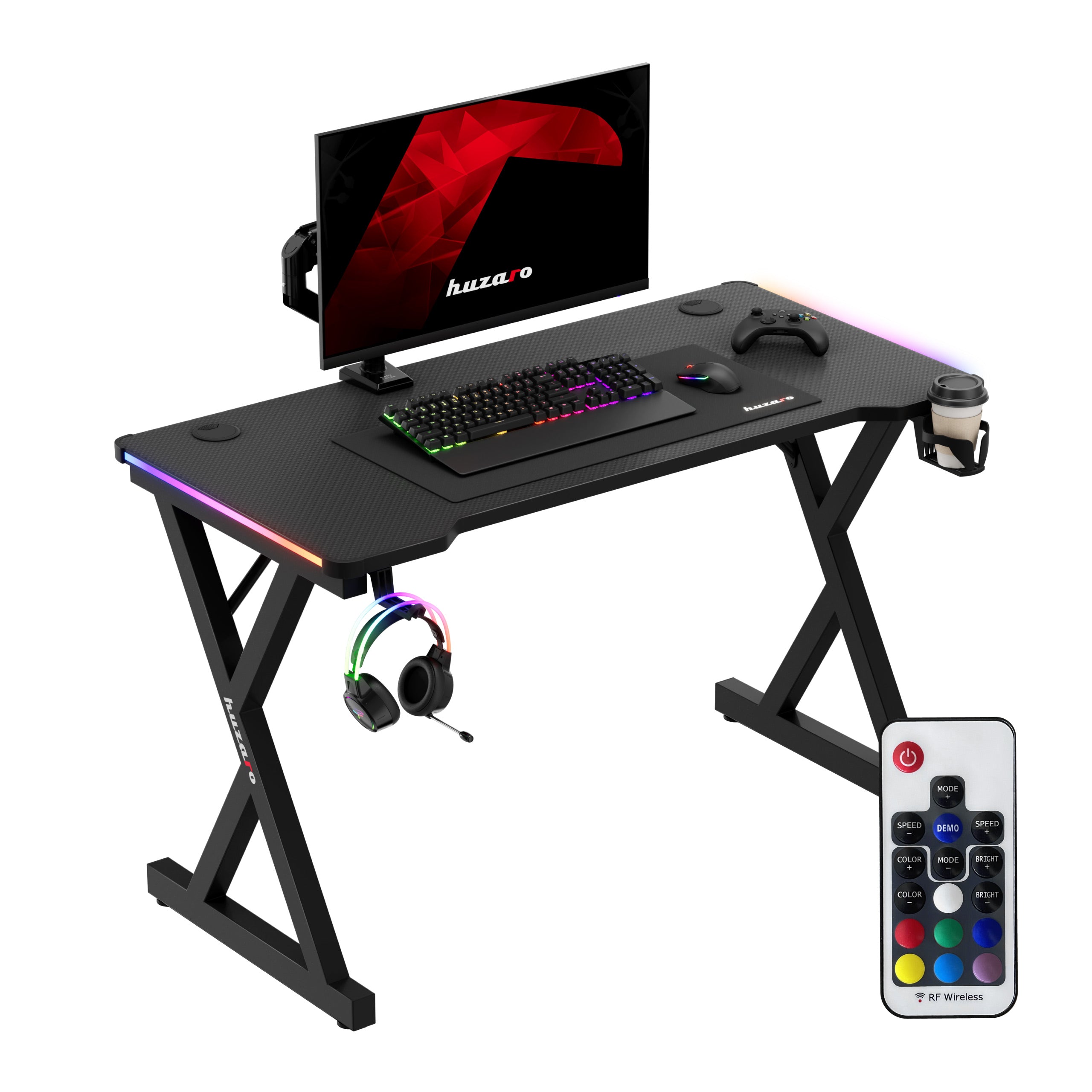 Biurko gamingowe LED Huzaro Hero 2.3 RGB 120 cm OUTLET
