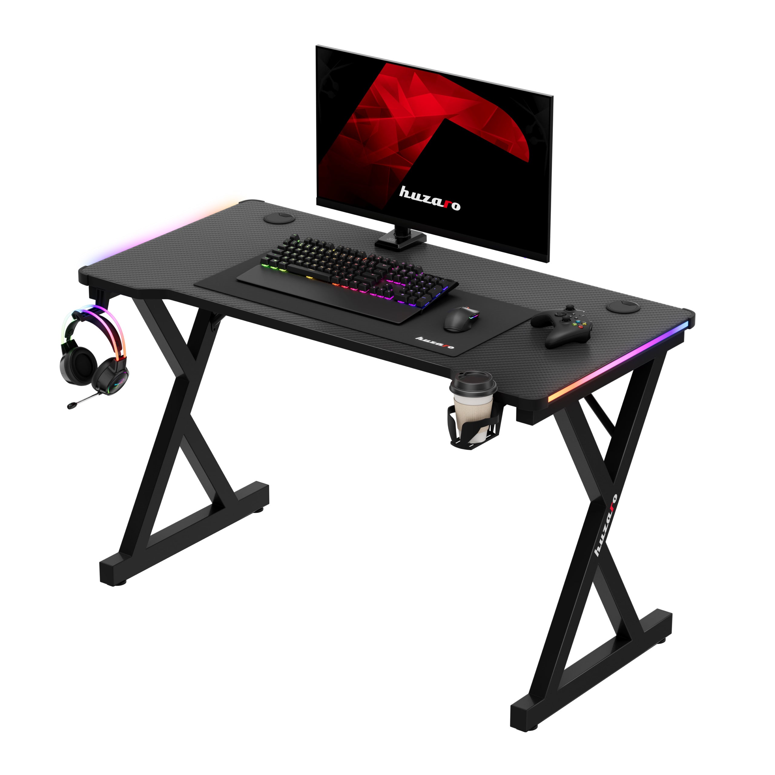 Biurko gamingowe LED Huzaro Hero 2.3 RGB 120 cm OUTLET