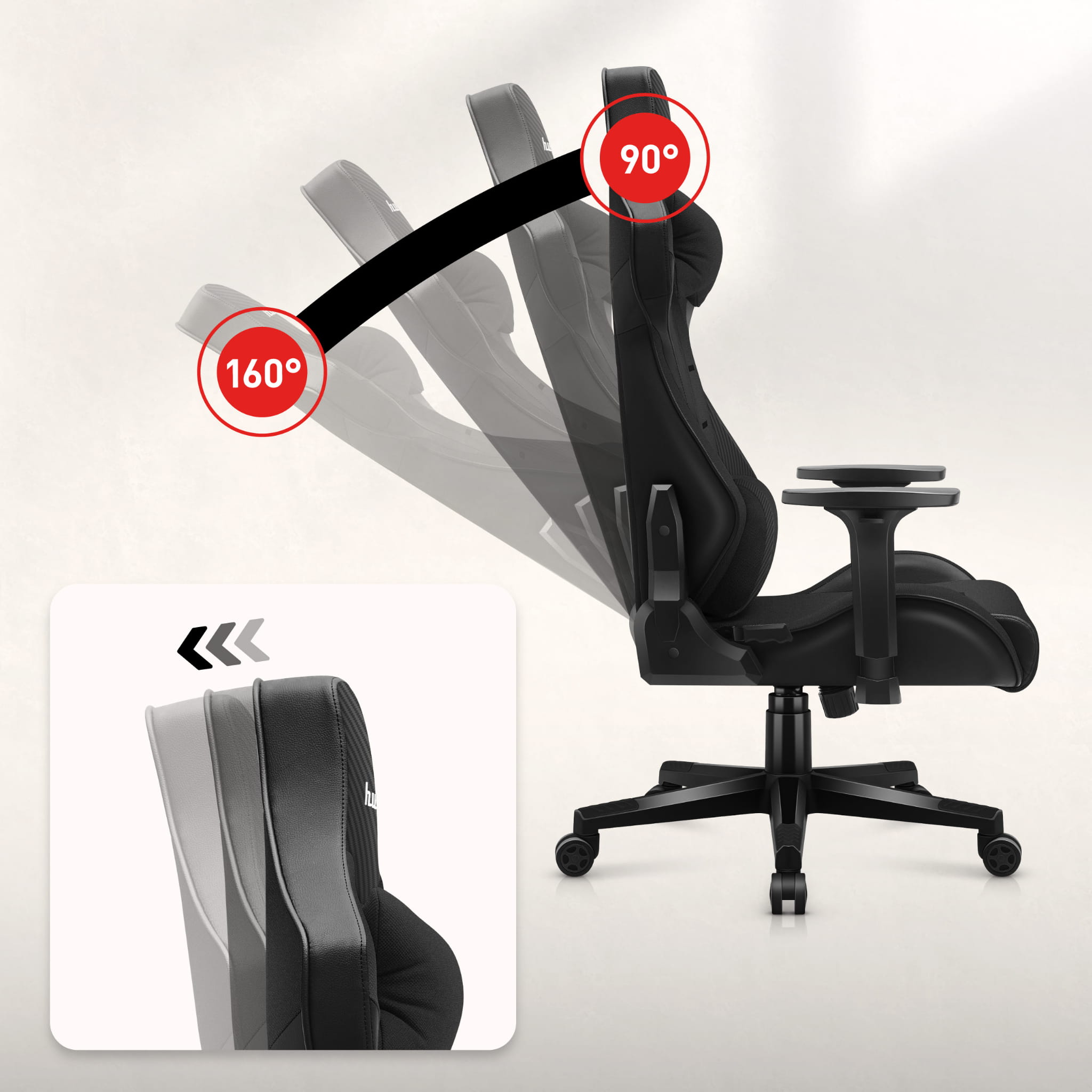 Fotel Gamingowy HUZARO FORCE 7.6 Black OUTLET