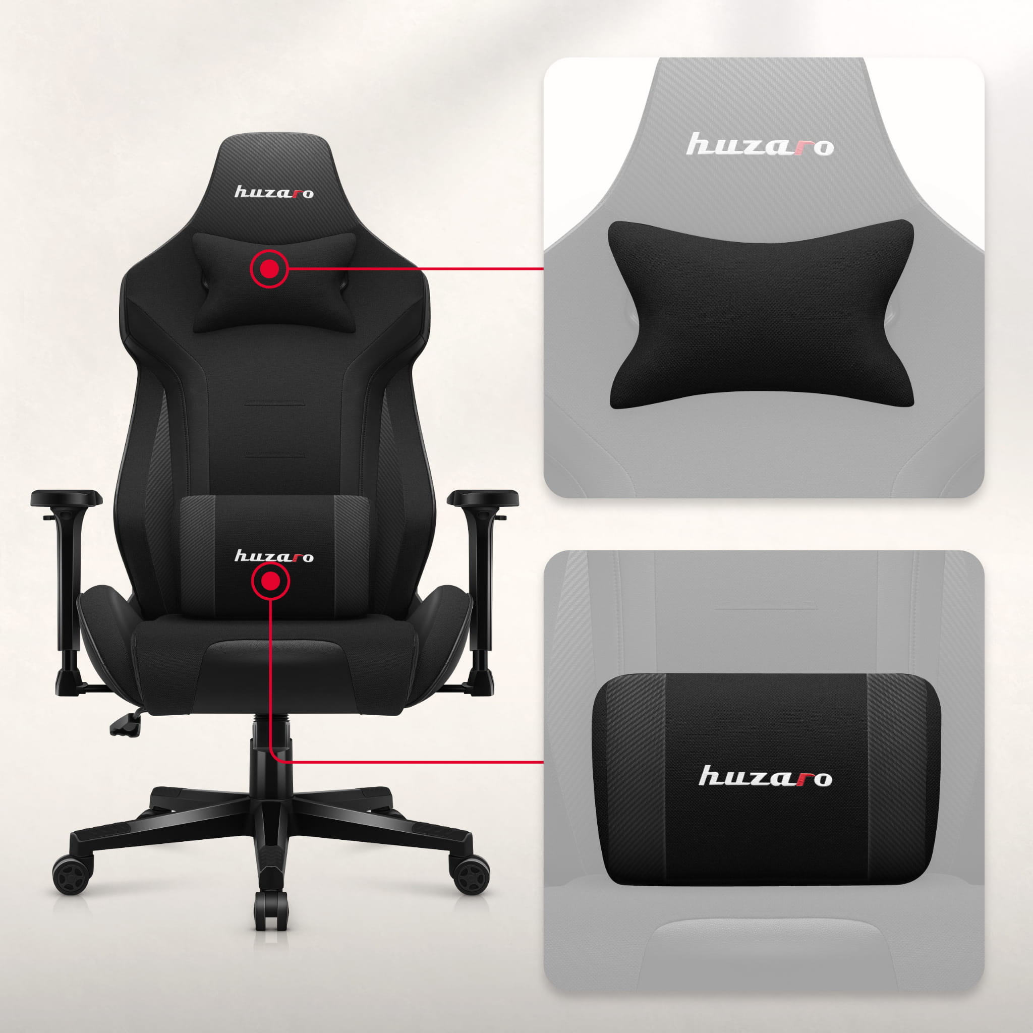Fotel Gamingowy HUZARO FORCE 7.6 Black OUTLET