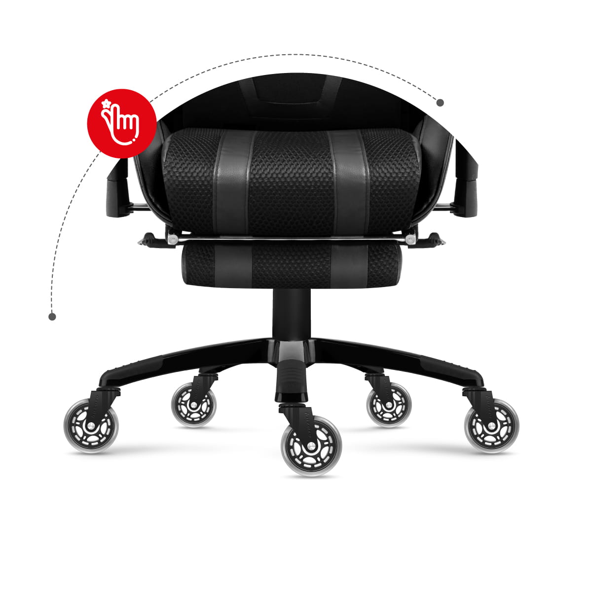 Kółka do fotela Casters 2.0 Black OUTLET