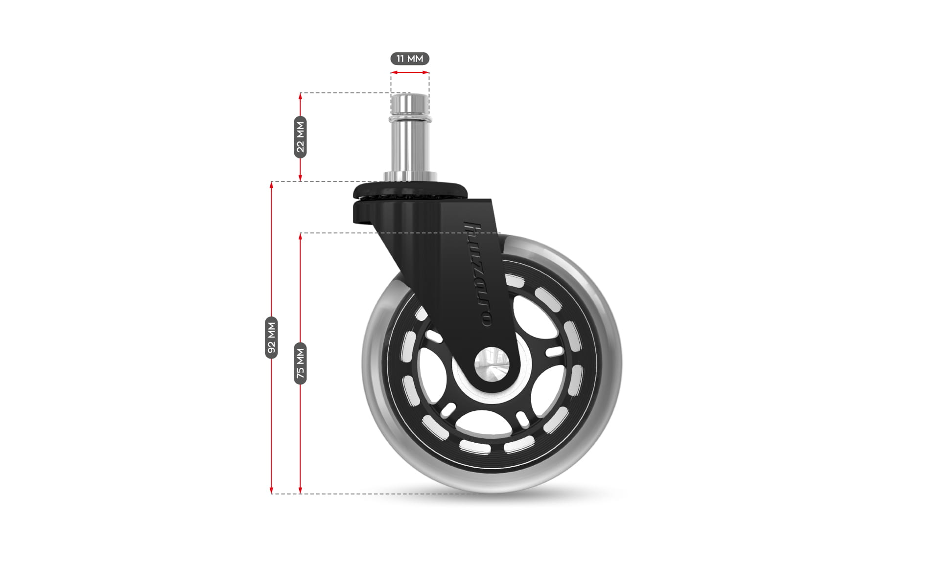 Kółka do fotela Casters 2.0 Black OUTLET