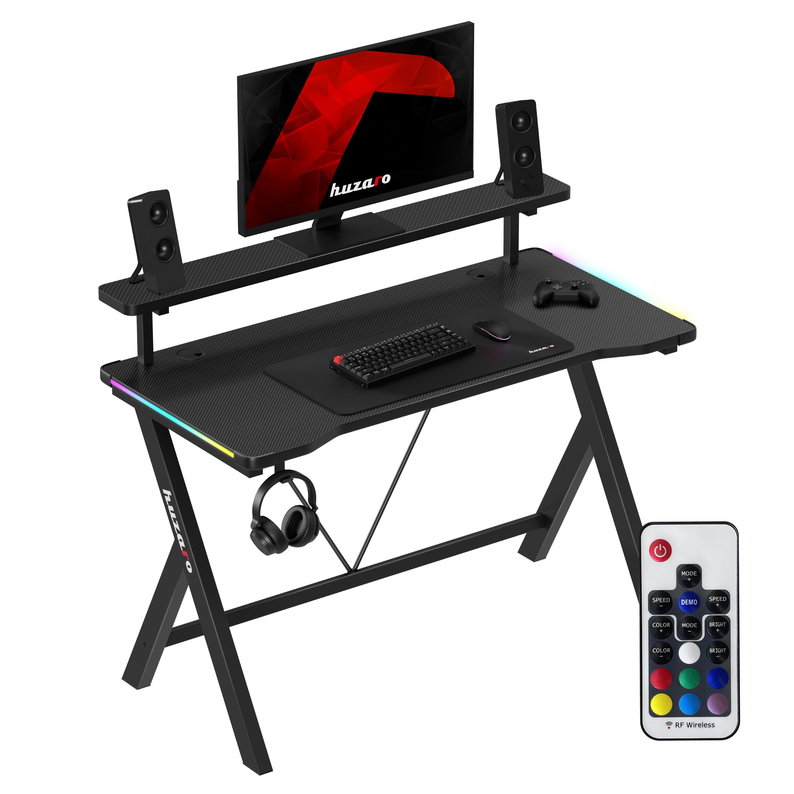 Biurko gamingowe LED Huzaro Hero 1.9 RGB  120 cm OUTLET