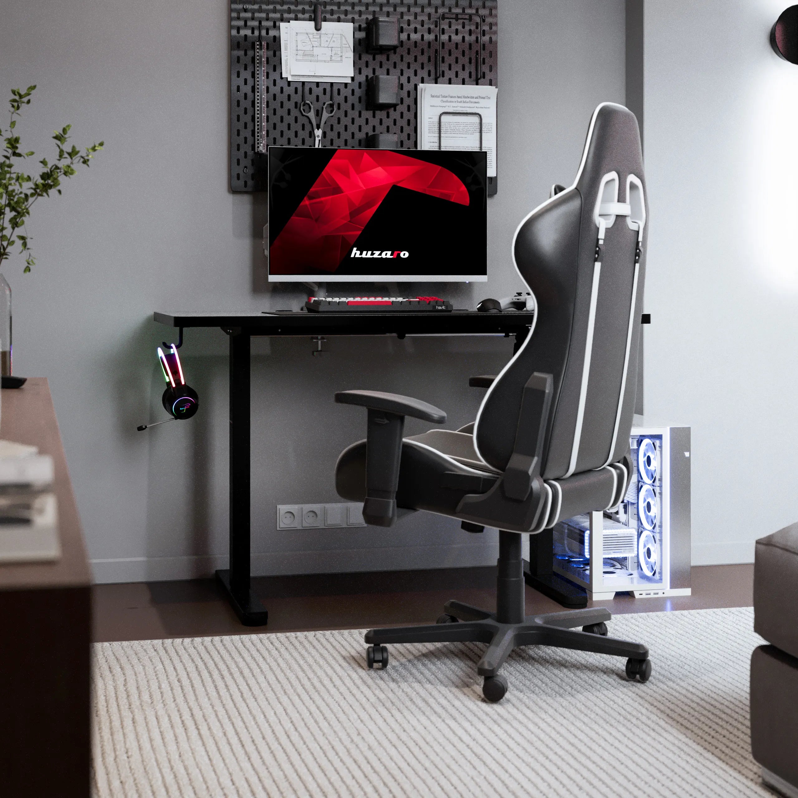 Biurko elektryczne gamingowe Huzaro Hero 8.1 Black 120 cm OUTLET