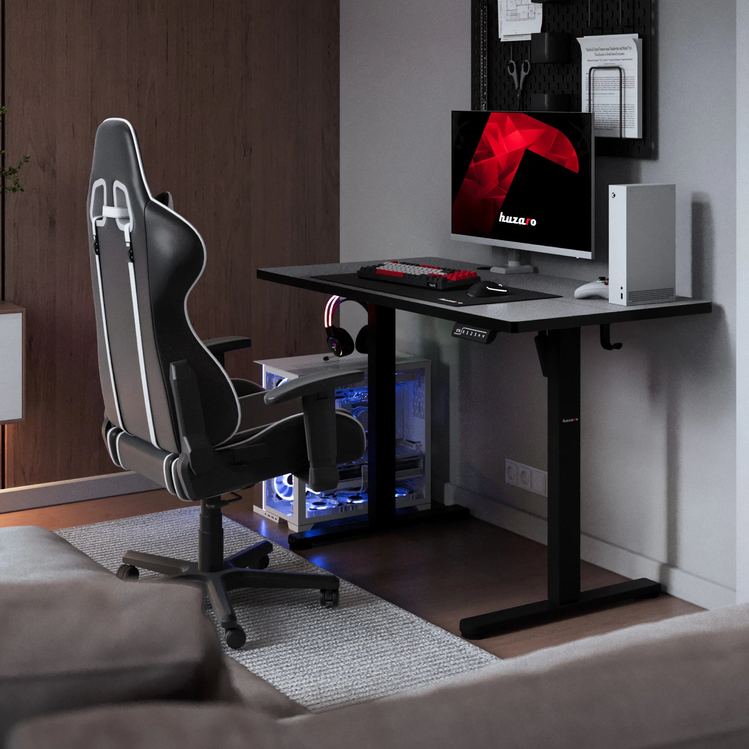 Biurko elektryczne gamingowe Huzaro Hero 8.1 Black 120 cm OUTLET