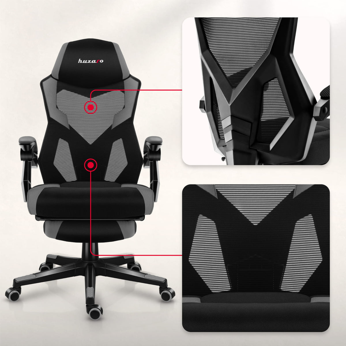 Fotel gamingowy Huzaro Combat 3.1 Grey OUTLET