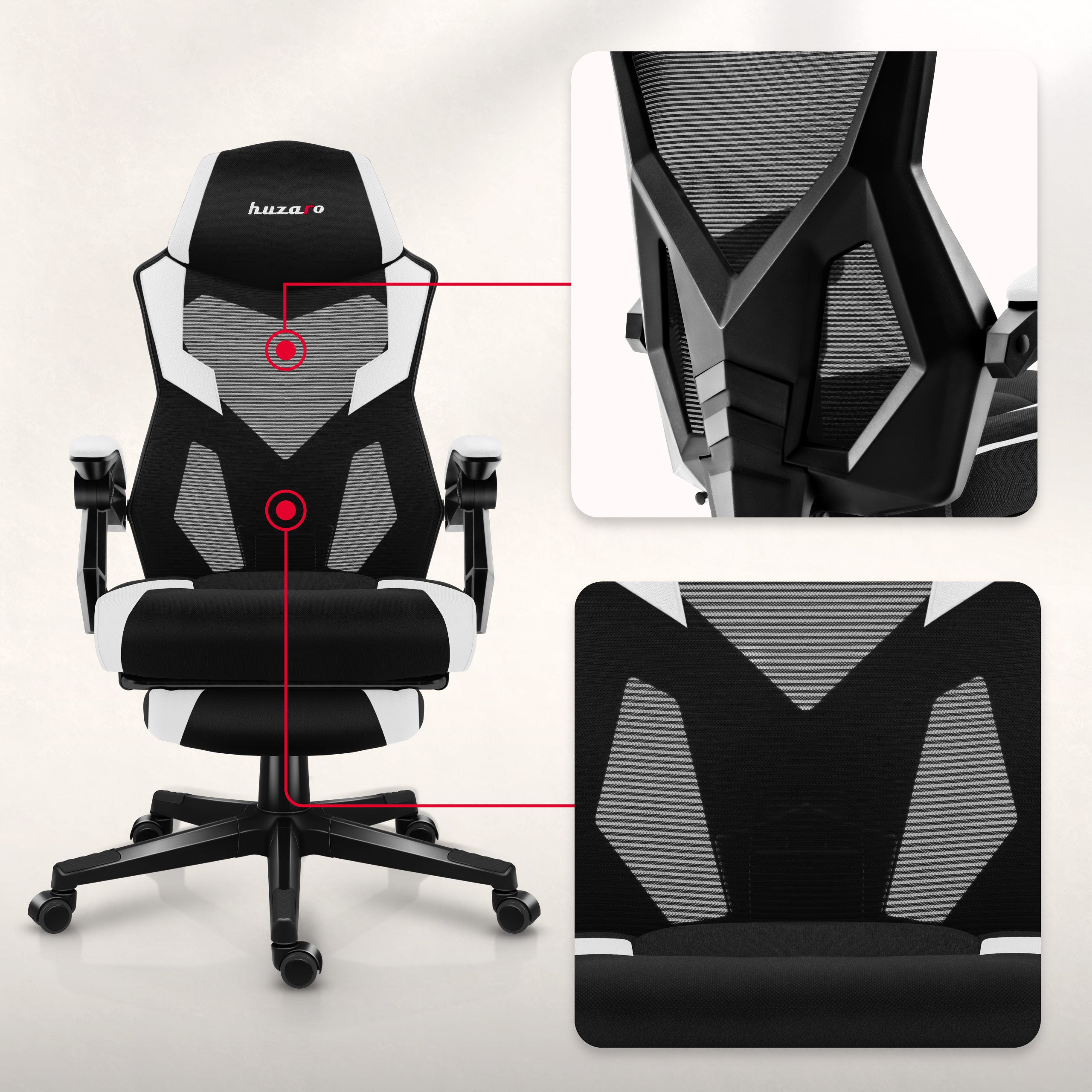 Fotel gamingowy Huzaro Combat 3.1 White