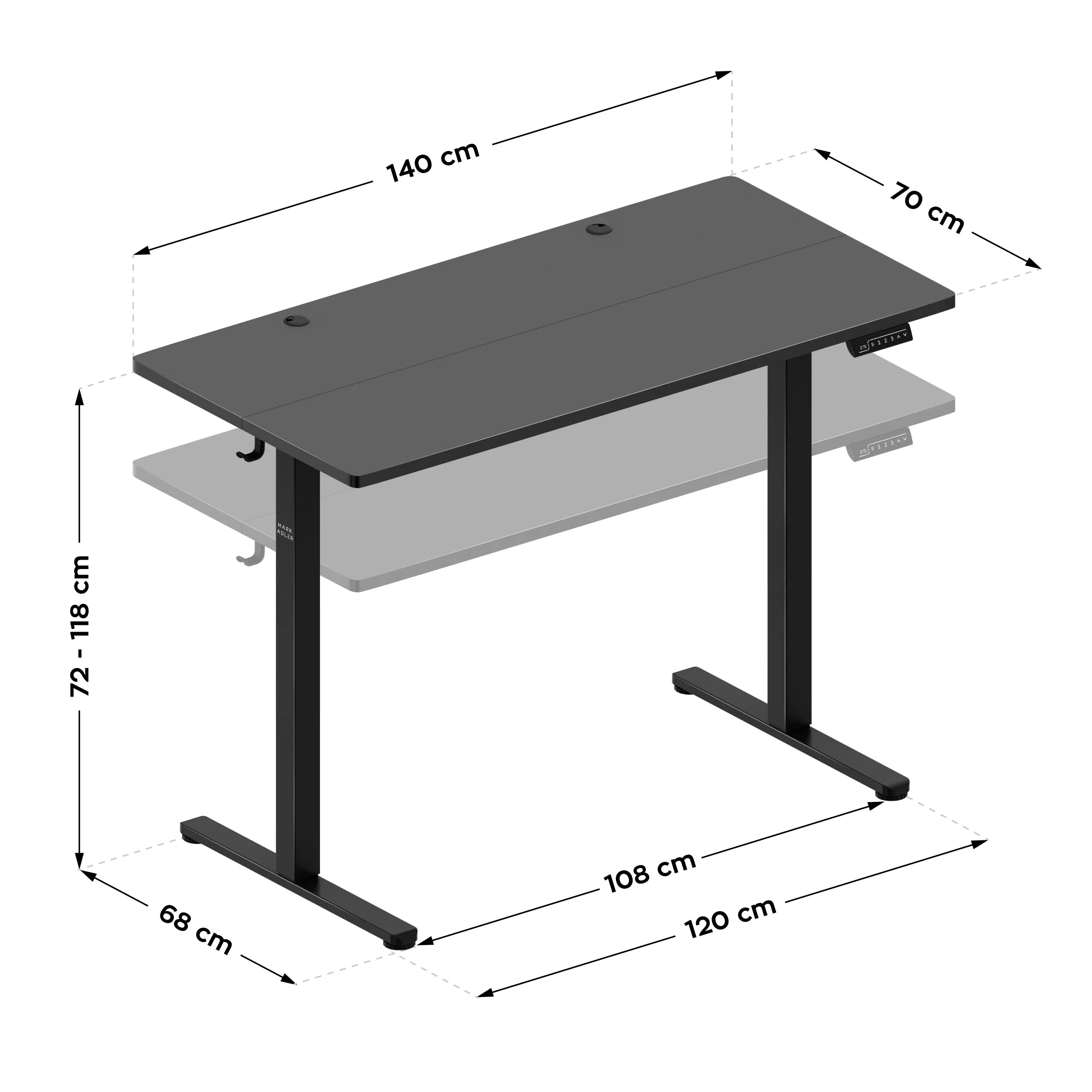 Biurko elektryczne Mark Adler Leader 7.3 Black 140 cm