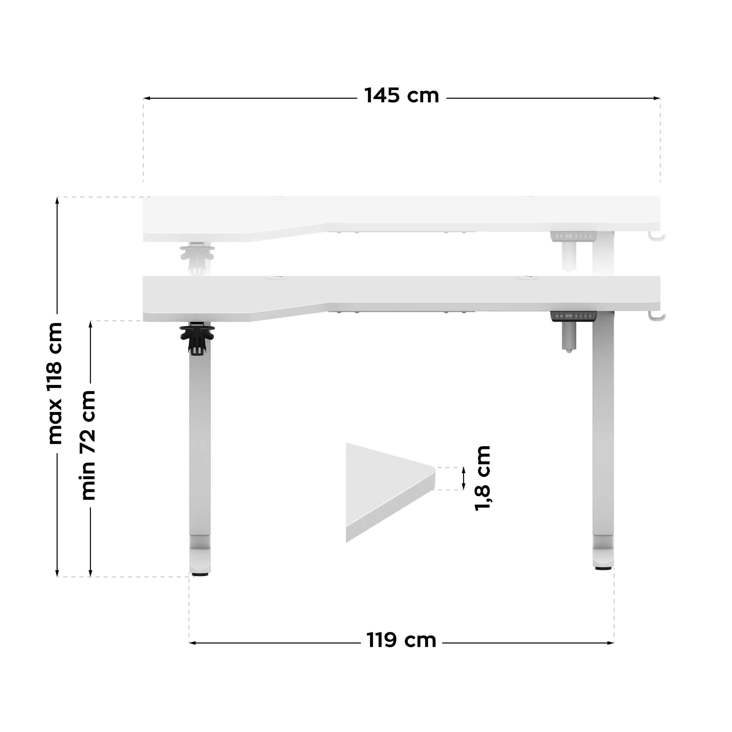 Biurko elektryczne Mark Adler Leader 9.1 White 145 cm