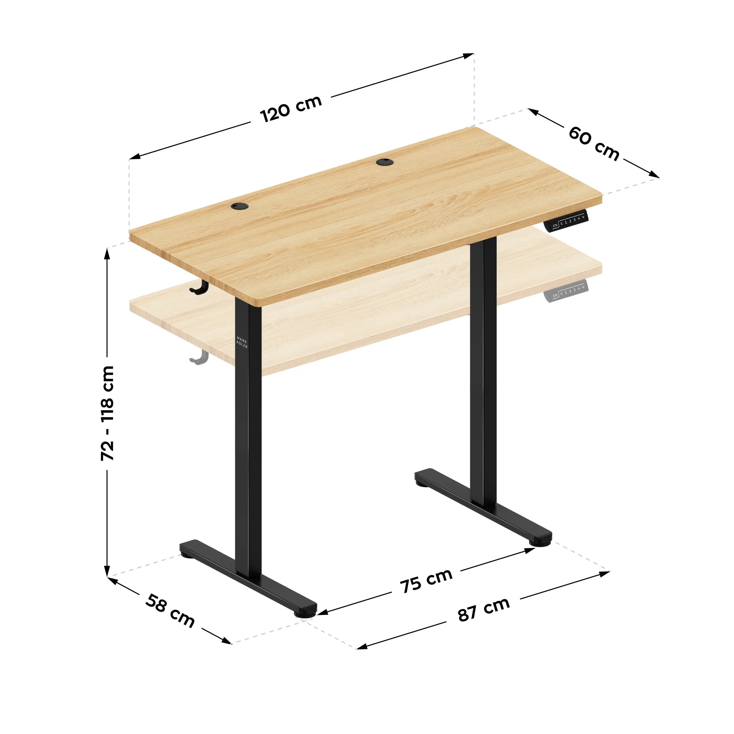Biurko elektryczne regulowane Mark Adler Leader 6.9 120 cm