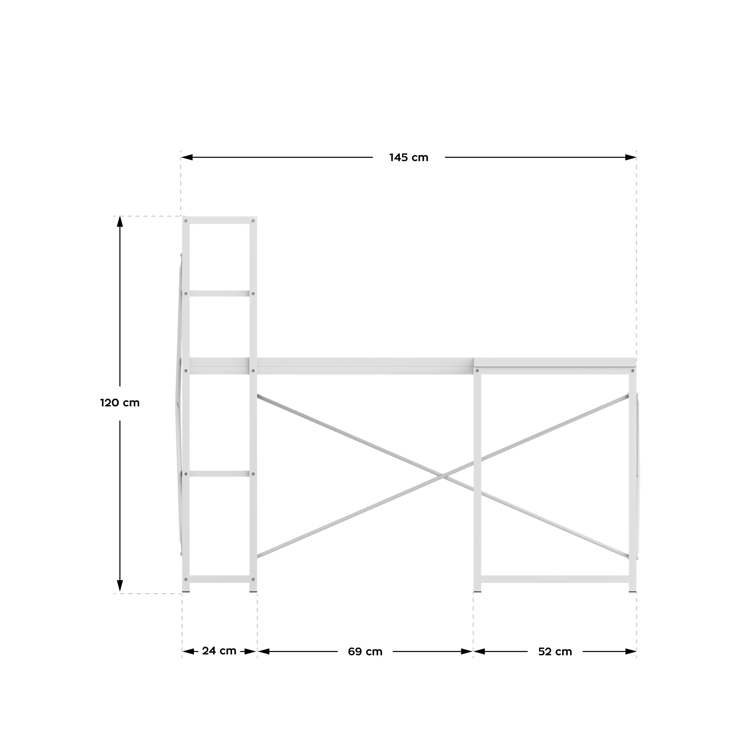 Biurko narożne z półkami Mark Adler Leader 5.9 White 145 cm