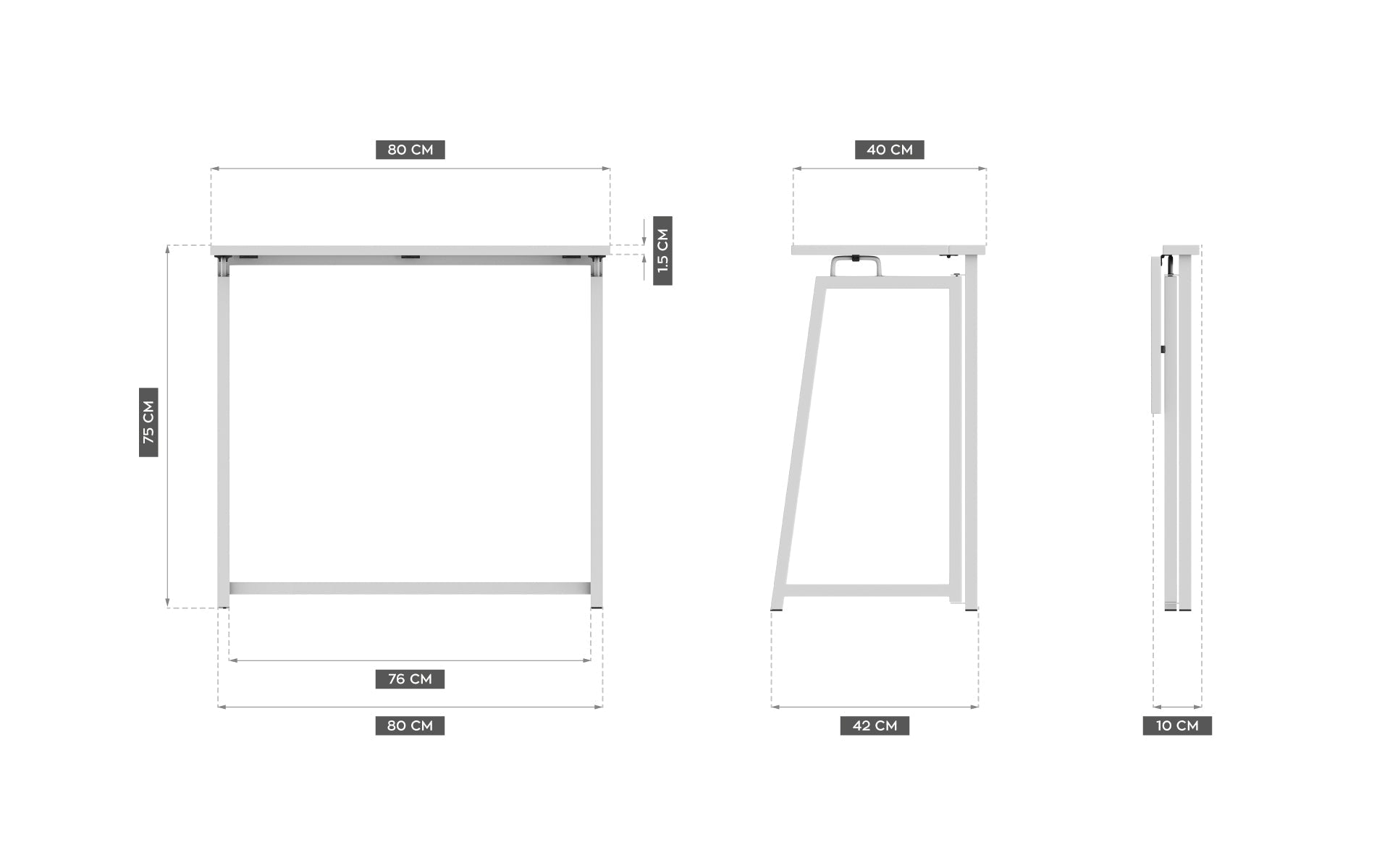 Biurko składane Mark Adler Leader 1.5 White 80 cm
