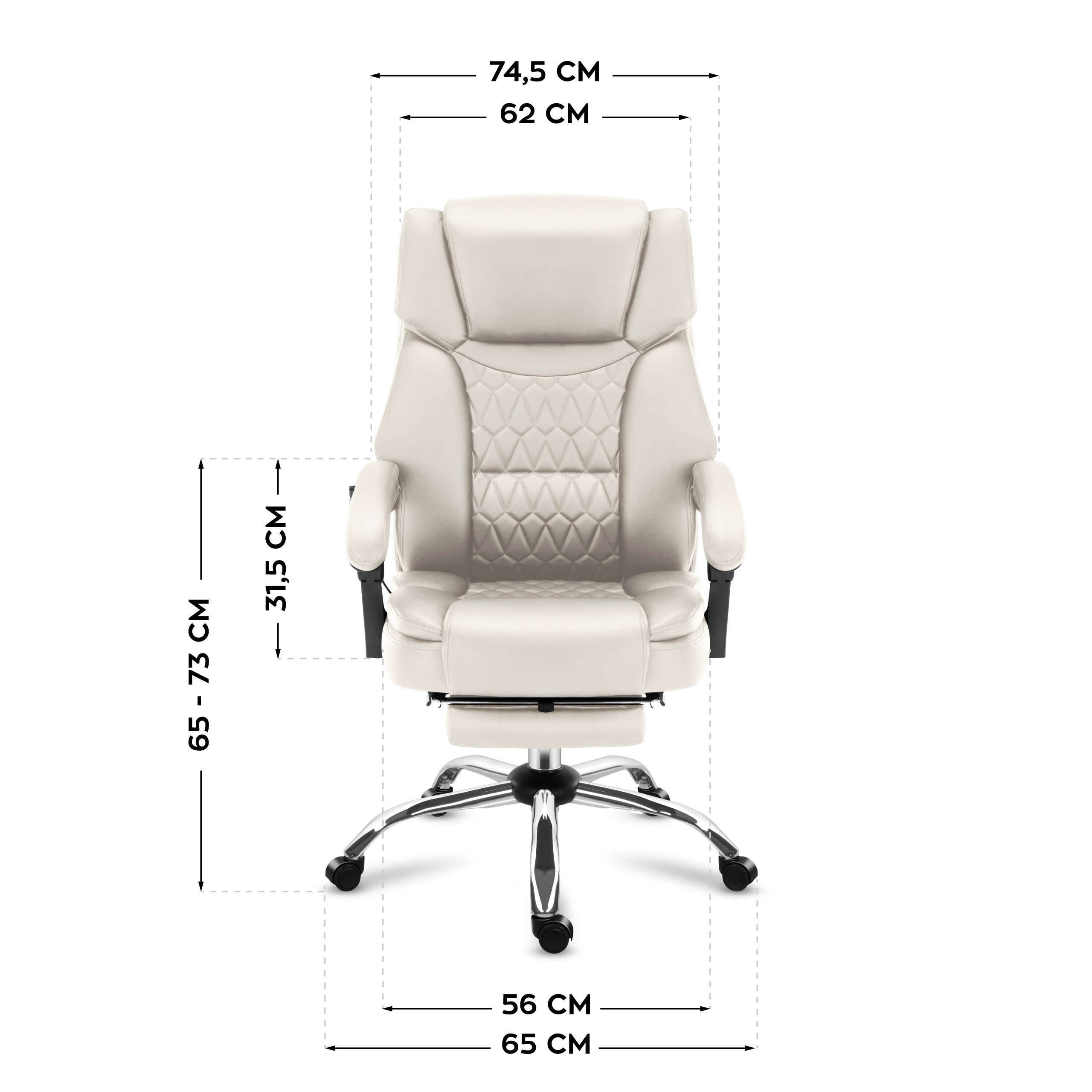Fotel biurowy z masażem podnóżkiem Mark Adler Boss 6.0 Beige
