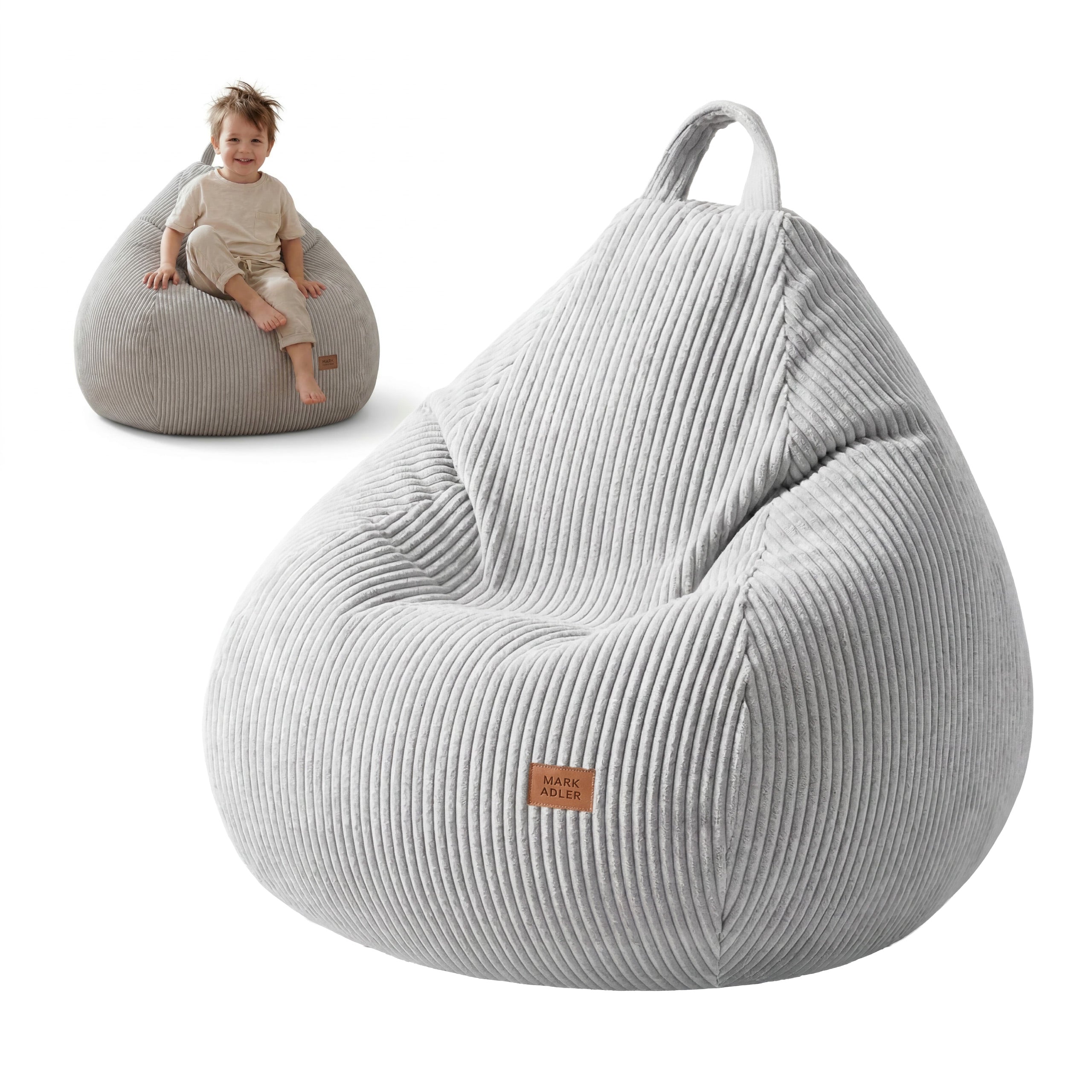 Sztruksowa pufa worek szara Mark Adler Comfy 1.0 Grey
