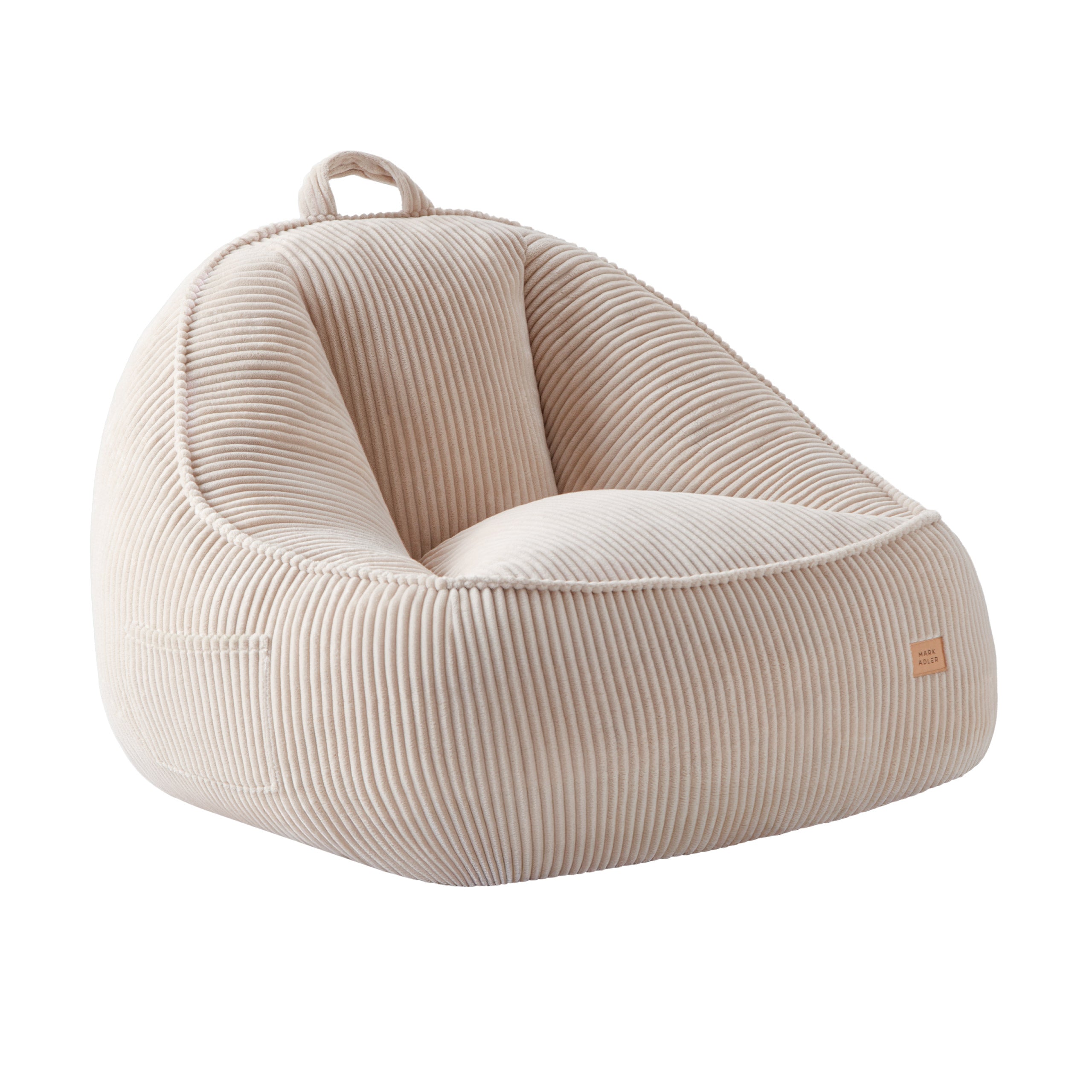 Fotel pufa z oparciem sztruksowa Mark Adler Comfy 4.0 Beige