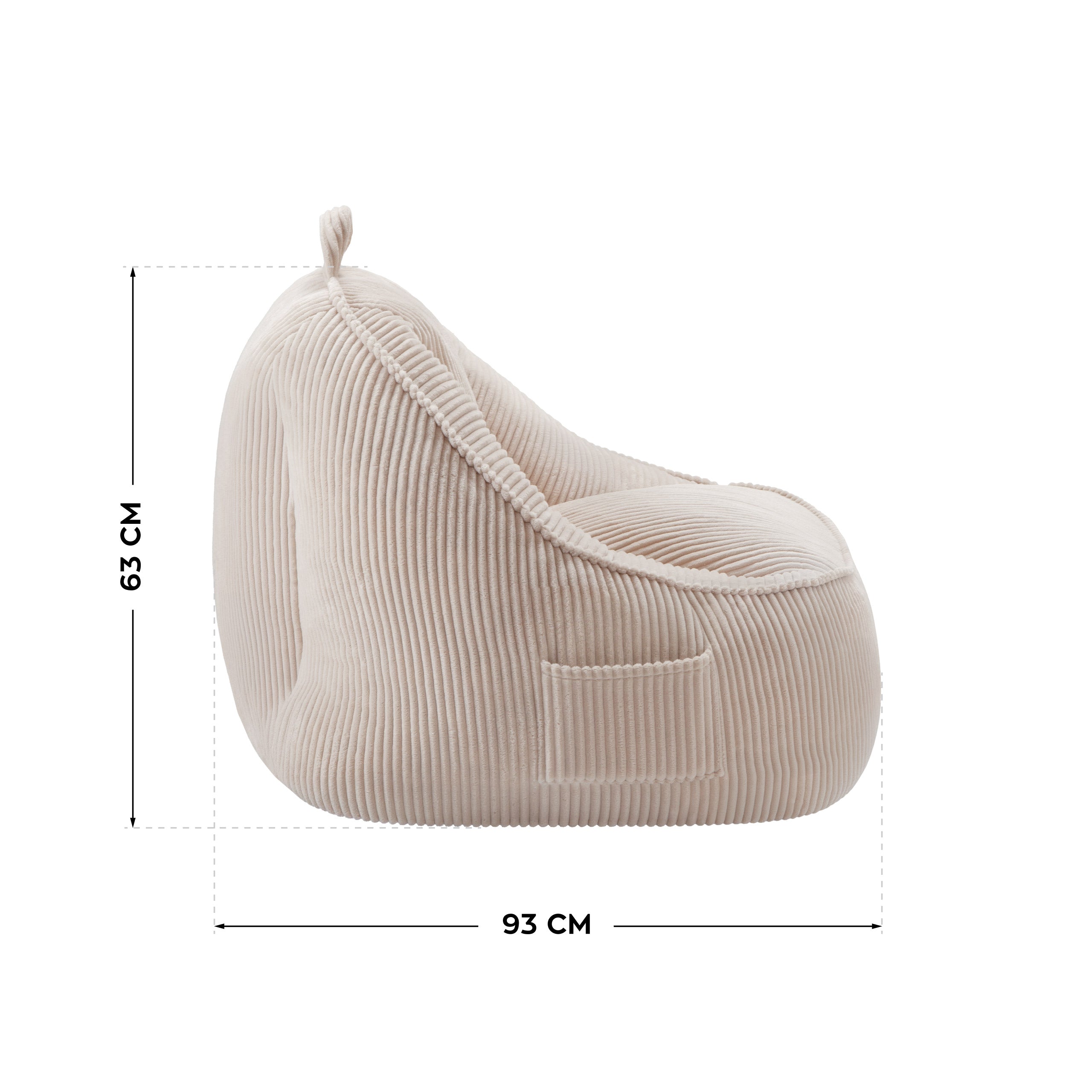 Fotel pufa z oparciem sztruksowa Mark Adler Comfy 4.0 Beige