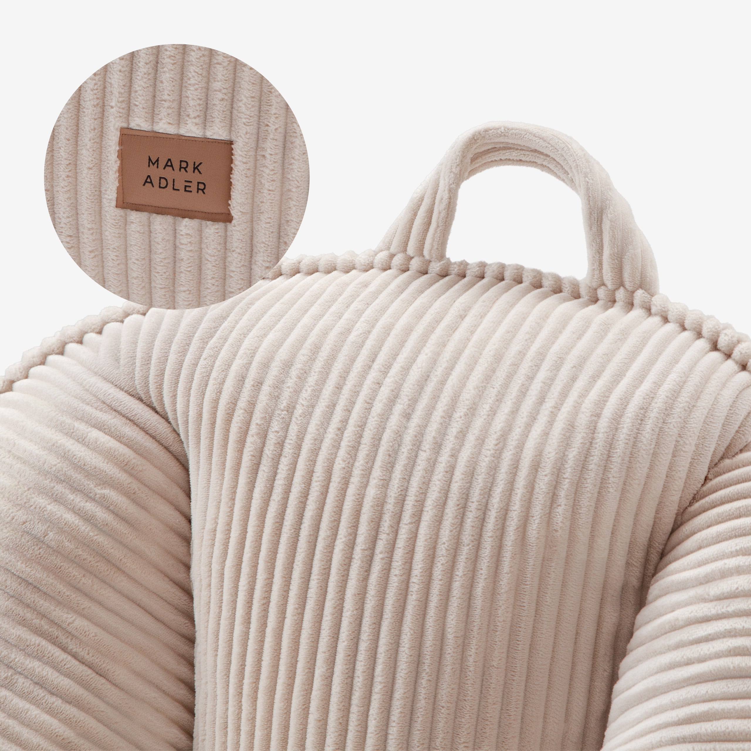 Fotel pufa z oparciem sztruksowa Mark Adler Comfy 4.0 Beige