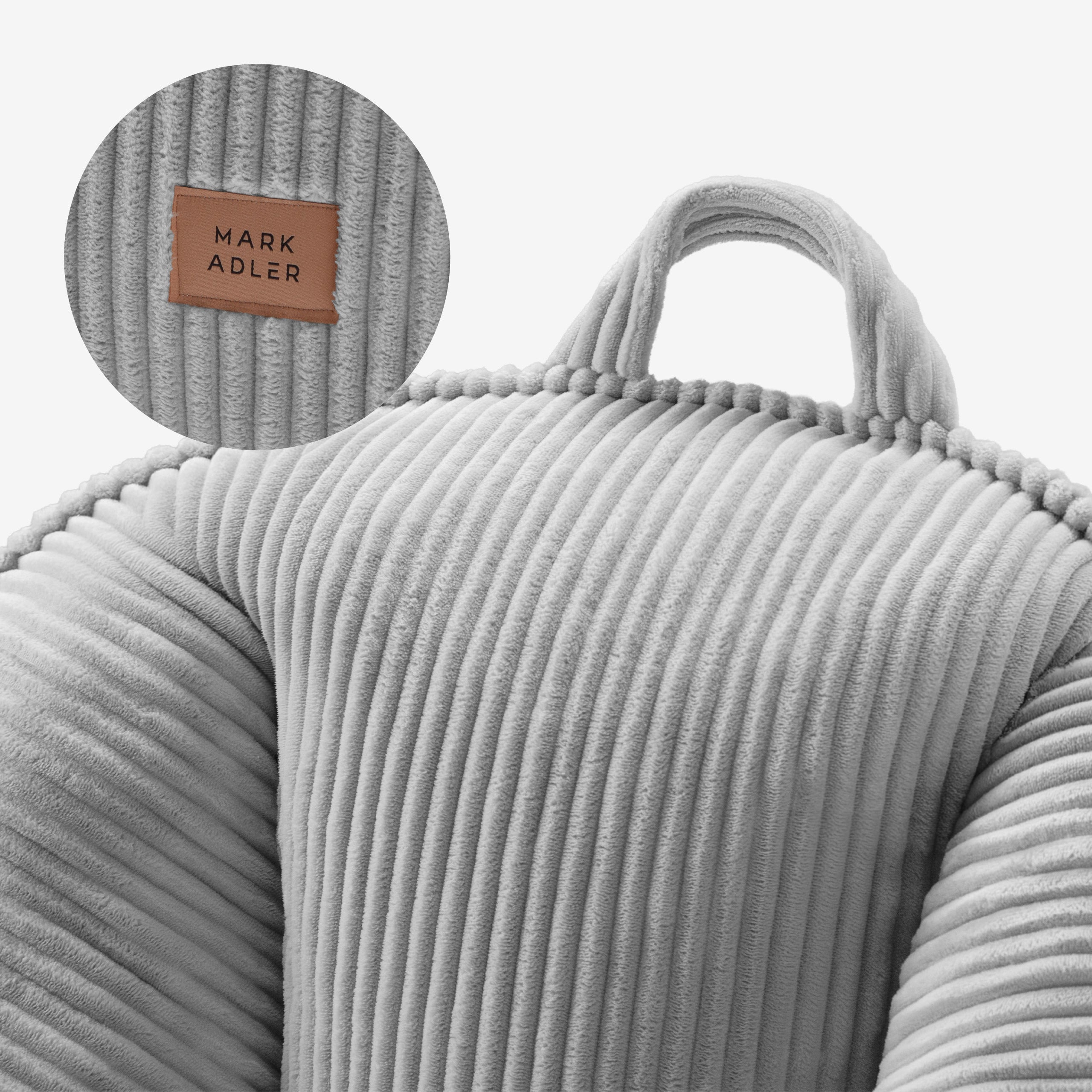 Fotel pufa z oparciem sztruksowa Mark Adler Comfy 4.0 Grey