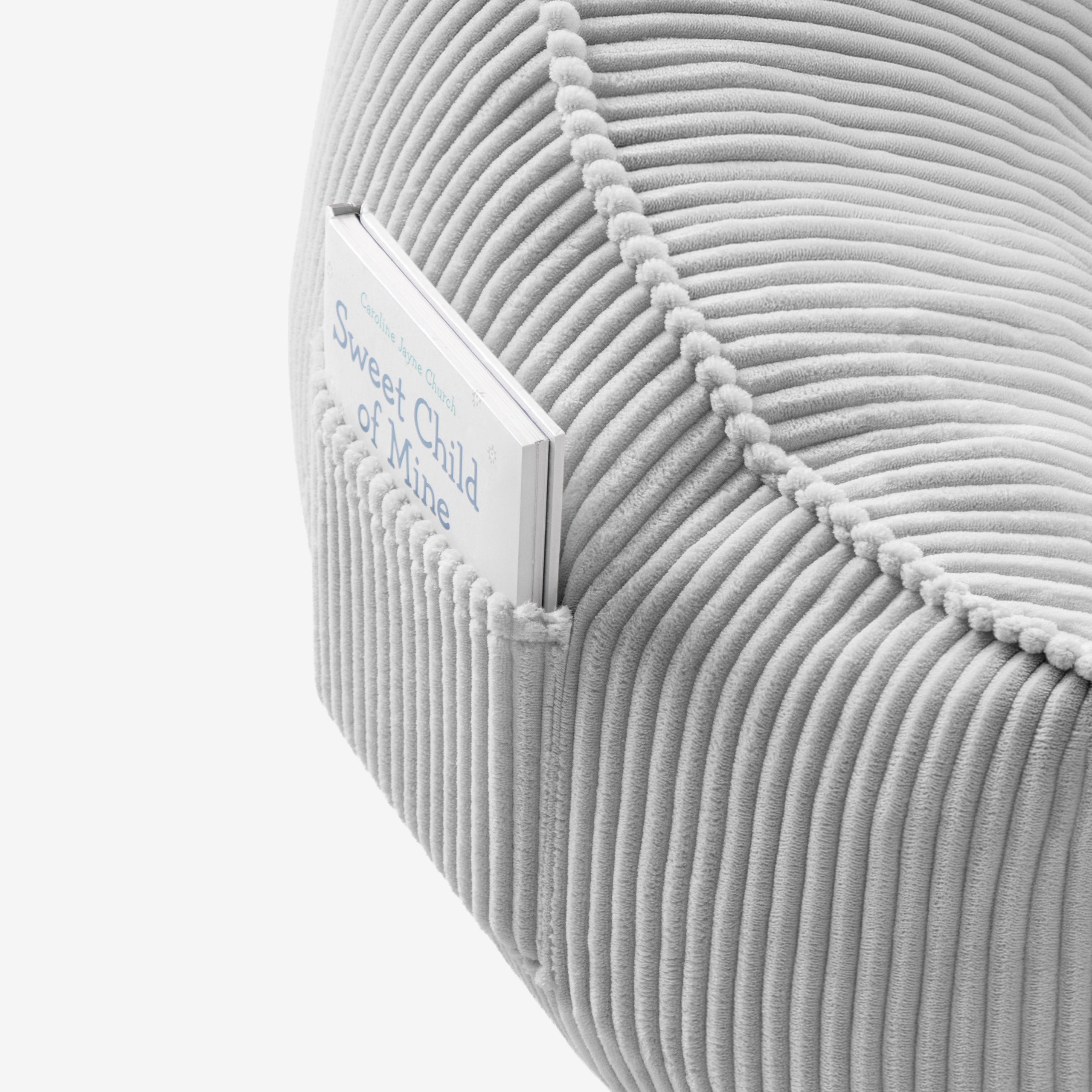 Fotel pufa z oparciem sztruksowa Mark Adler Comfy 4.0 Grey