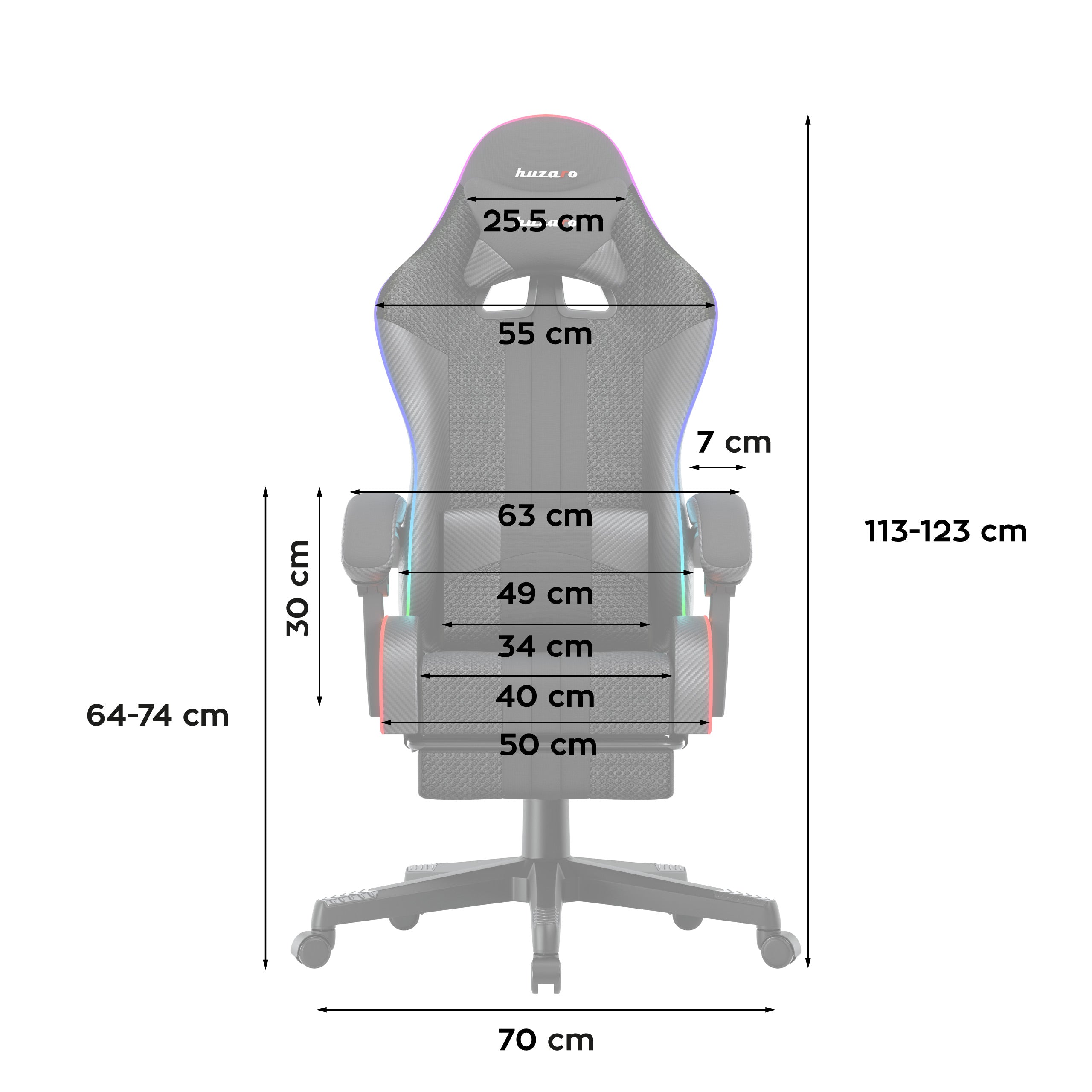 Fotel Gamingowy HUZARO Force 4.7 RGB Mesh