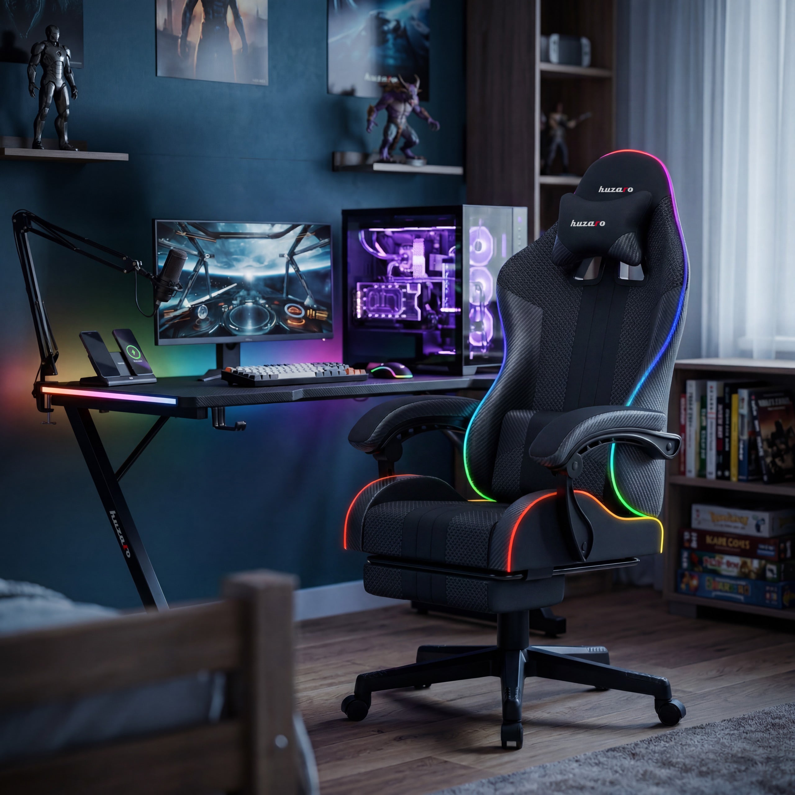 Fotel Gamingowy HUZARO Force 4.7 RGB Mesh
