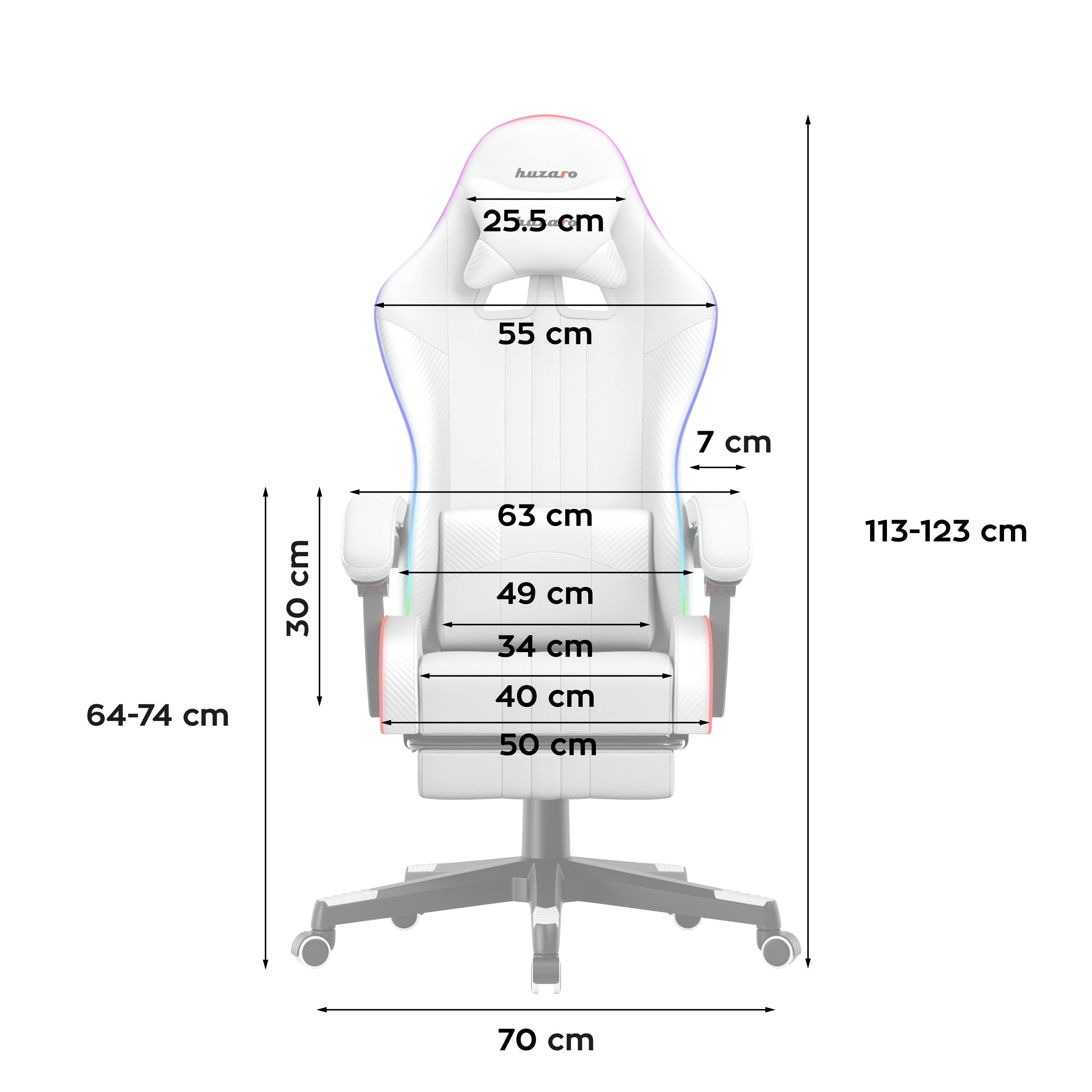 Fotel Gamingowy HUZARO Force 4.7 White RGB