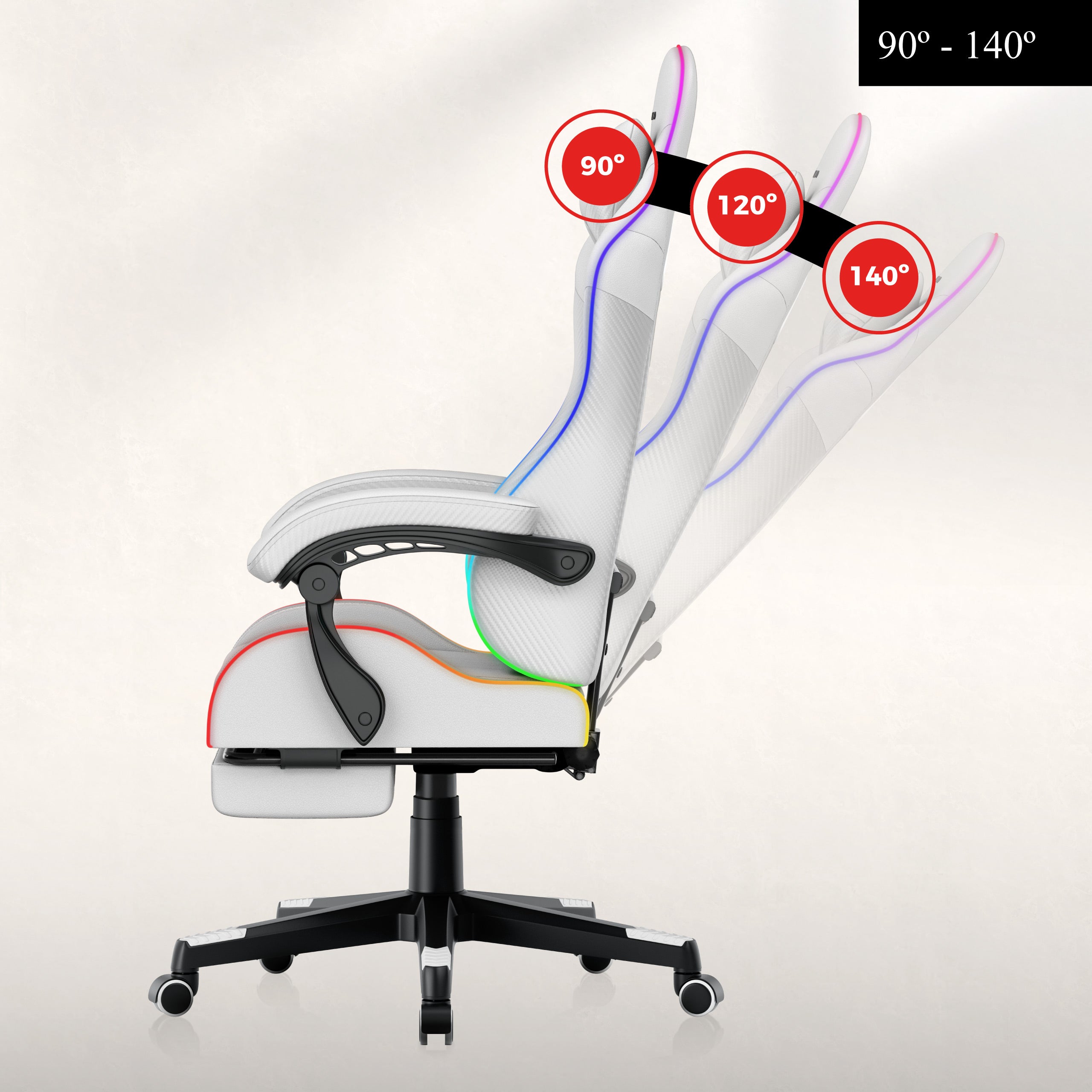 Fotel Gamingowy HUZARO Force 4.7 White RGB